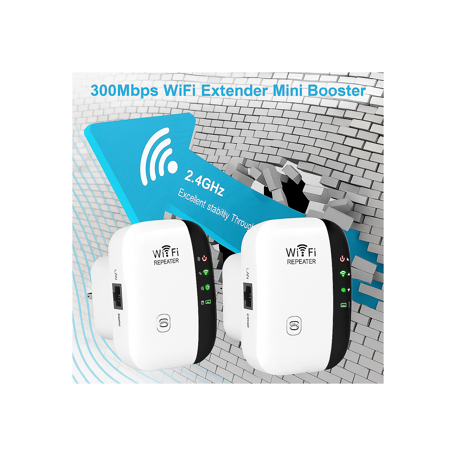 Saga WiFi Extender 3500 Sqft Coverage Wireless Signal Boosters with Ethernet Port, 2.4GHz Wi-Fi Repeater, Covers Up to 35 Devices – Easy 1-Key Setup