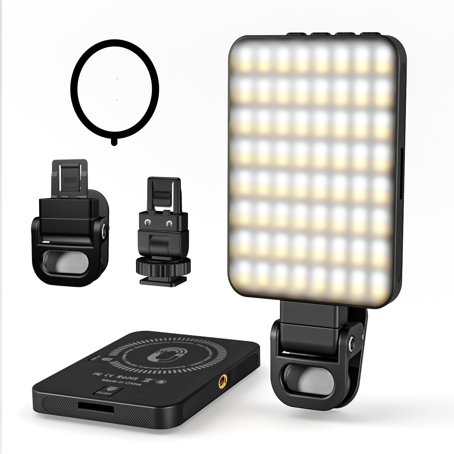 Lampe rechargeable pour appareil photo, lampes pour vidéoconférence avec réglage de luminosité, lampes à égoportrait portatives pour