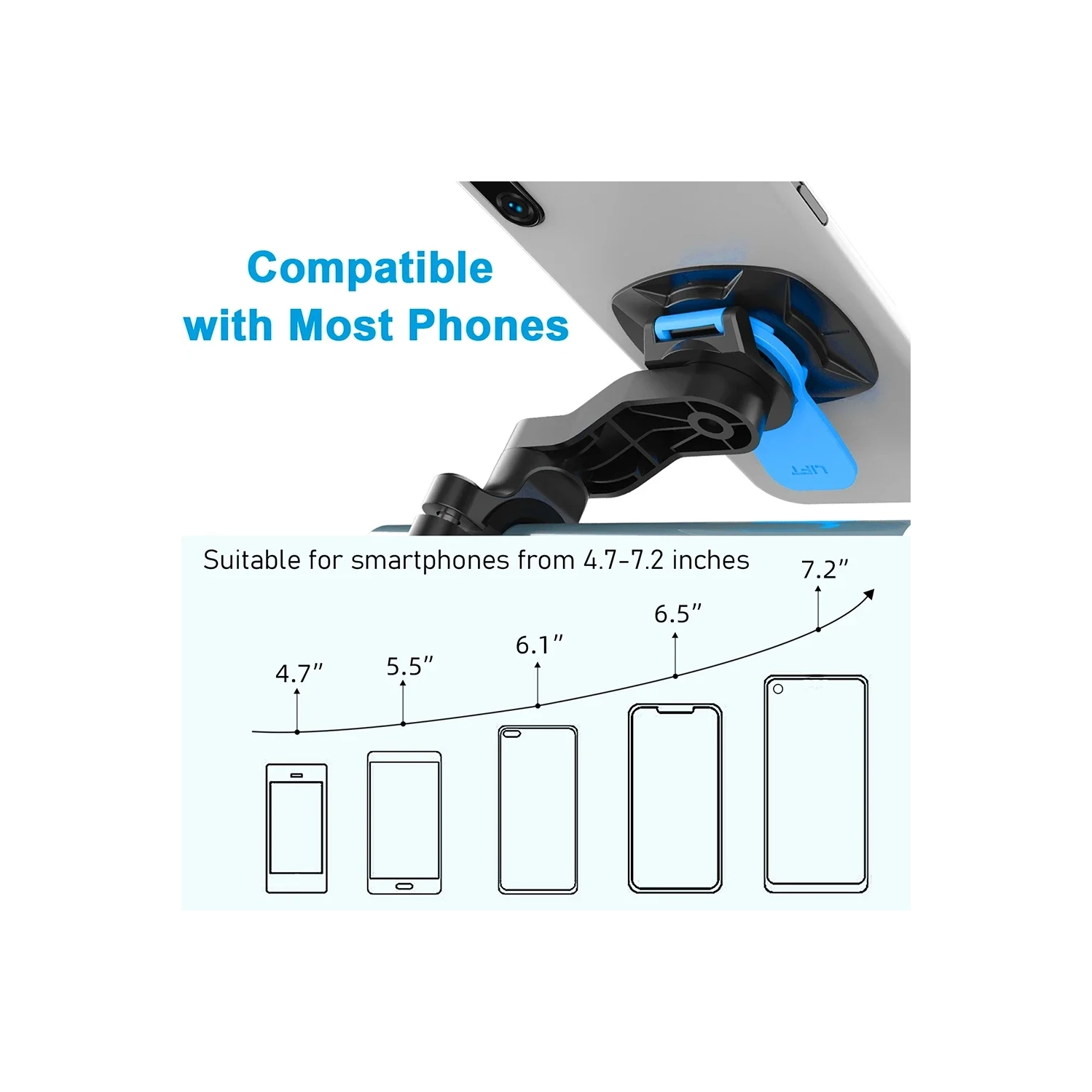 Support PRO pour guidon de moto pour iPhone, téléphone intelligent Galaxy et Pixel de Samsung, support de guidon mobile pivotant à 360° pour vélo