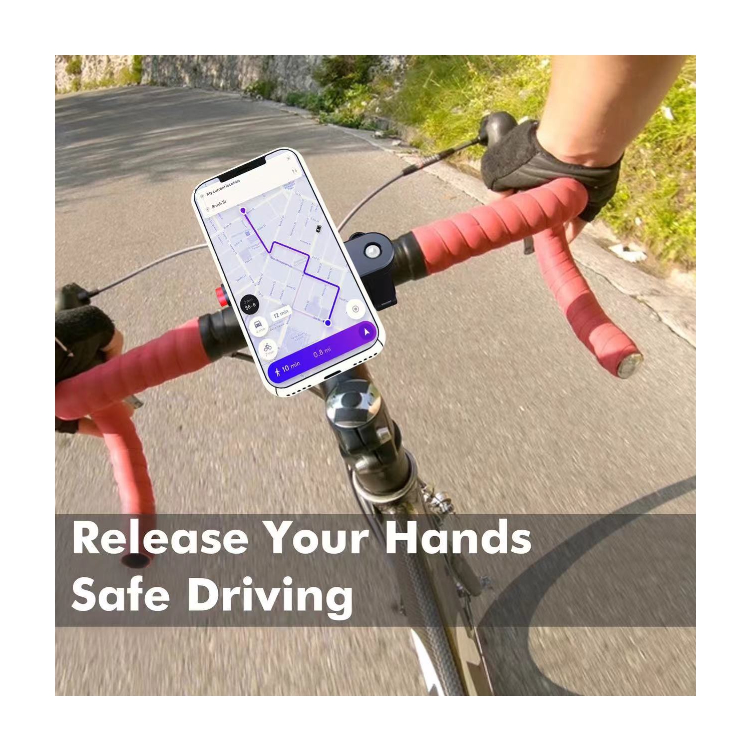 Support PRO pour guidon de moto pour iPhone, téléphone intelligent Galaxy et Pixel de Samsung, support de guidon mobile pivotant à 360° pour vélo