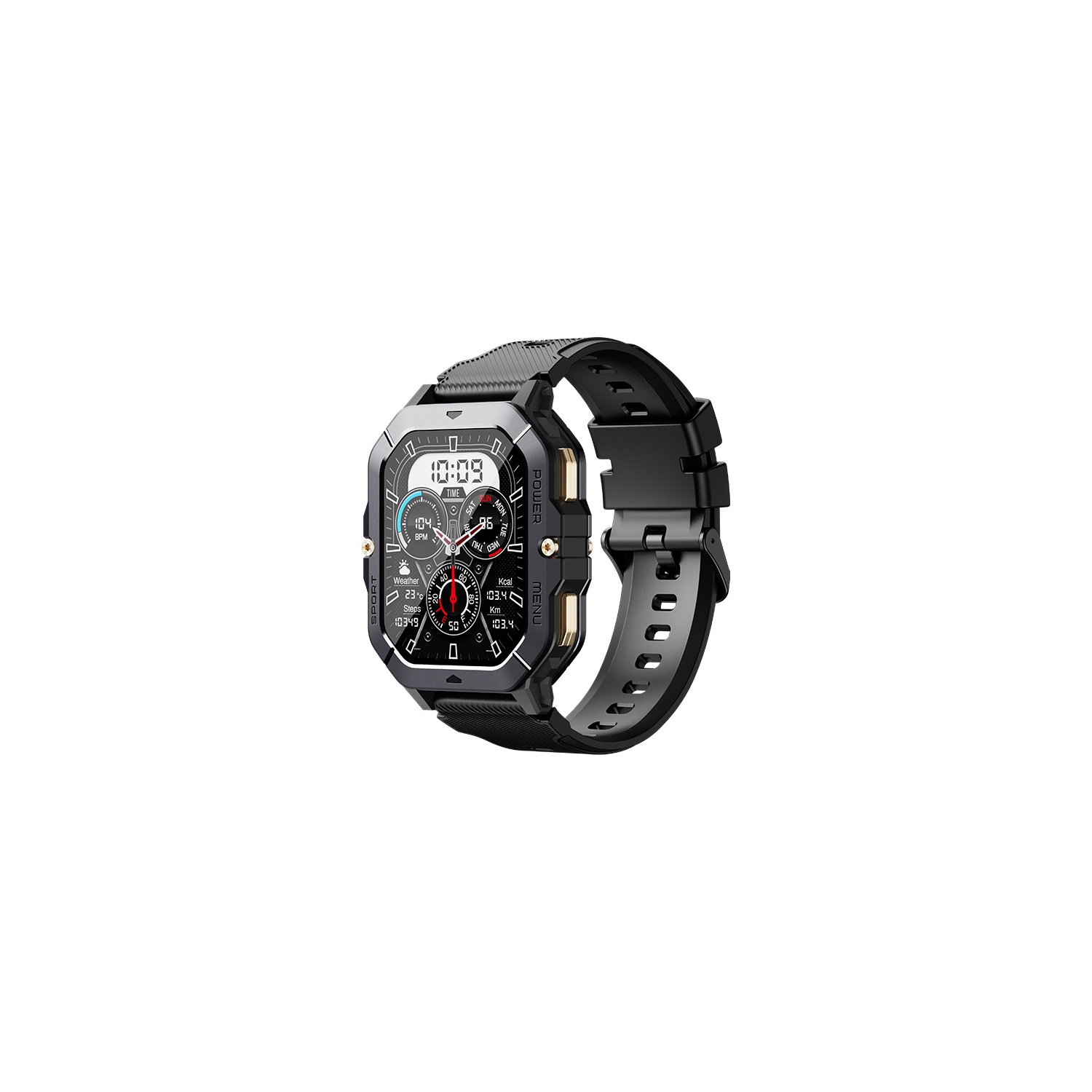 Montre intelligente pour hommes, montre intelligente 2,02&nbsp;po avec appels Bluetooth, montre intelligente avec notifications de message/moniteur