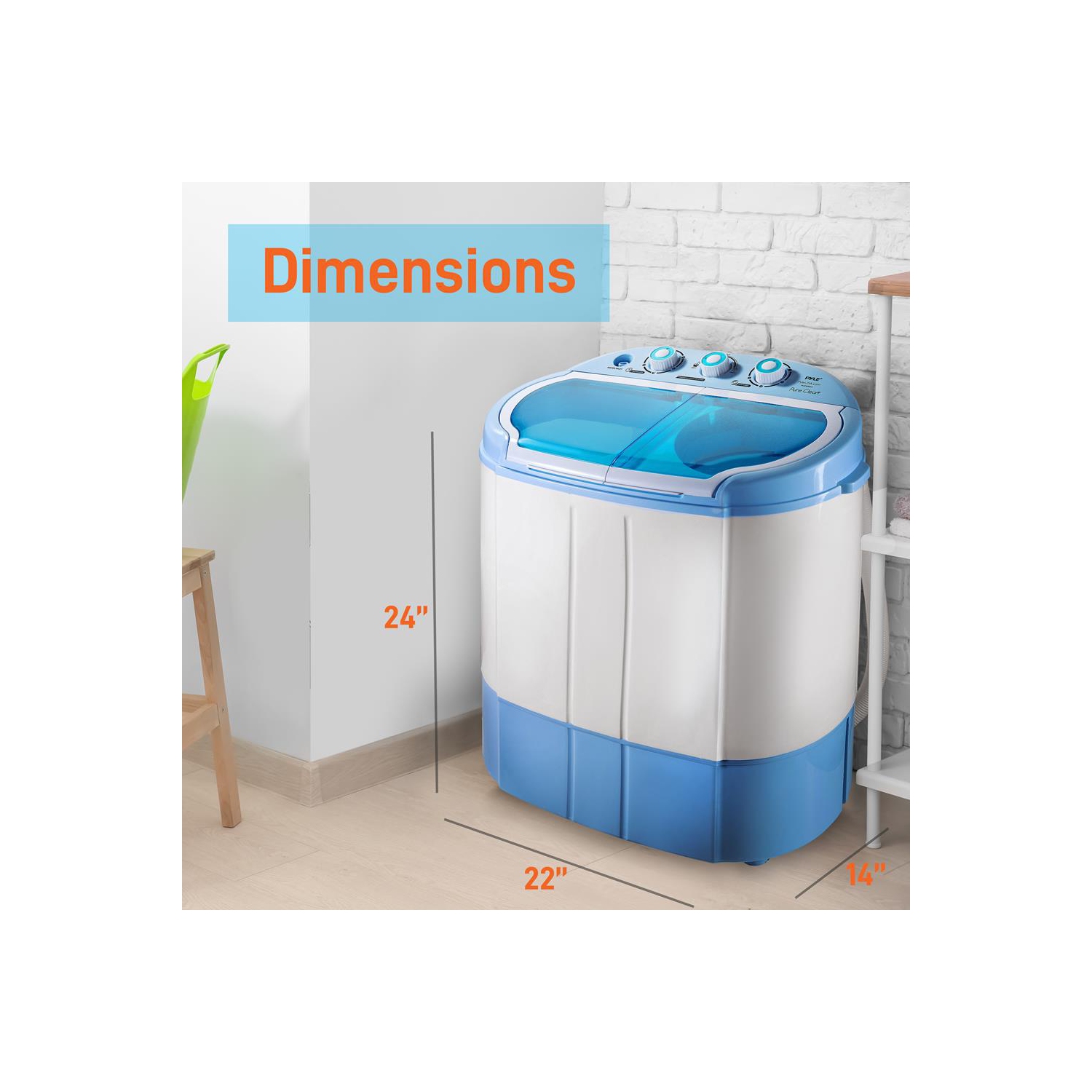Pyle Home PUCWM22 Compact and Portable Washer and Spin Dryer