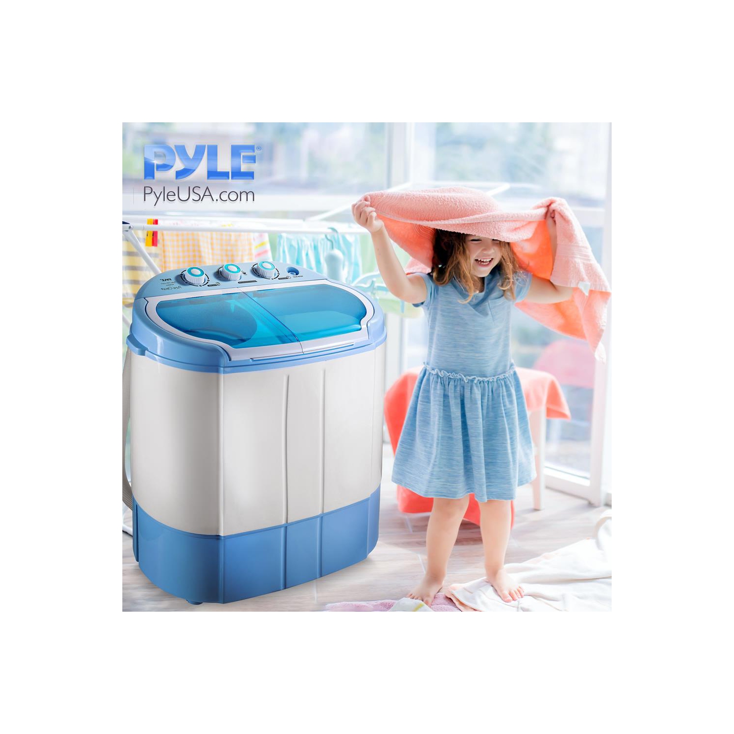 Pyle Home PUCWM22 Compact and Portable Washer and Spin Dryer