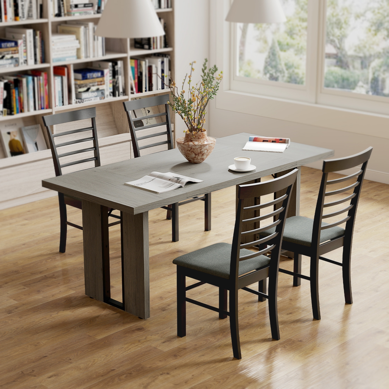 HOMCOM – Grande table de salle à manger de 71&nbsp;po pour 8&nbsp;personnes, table de cuisine rectangulaire industrielle avec dessus épais pour la