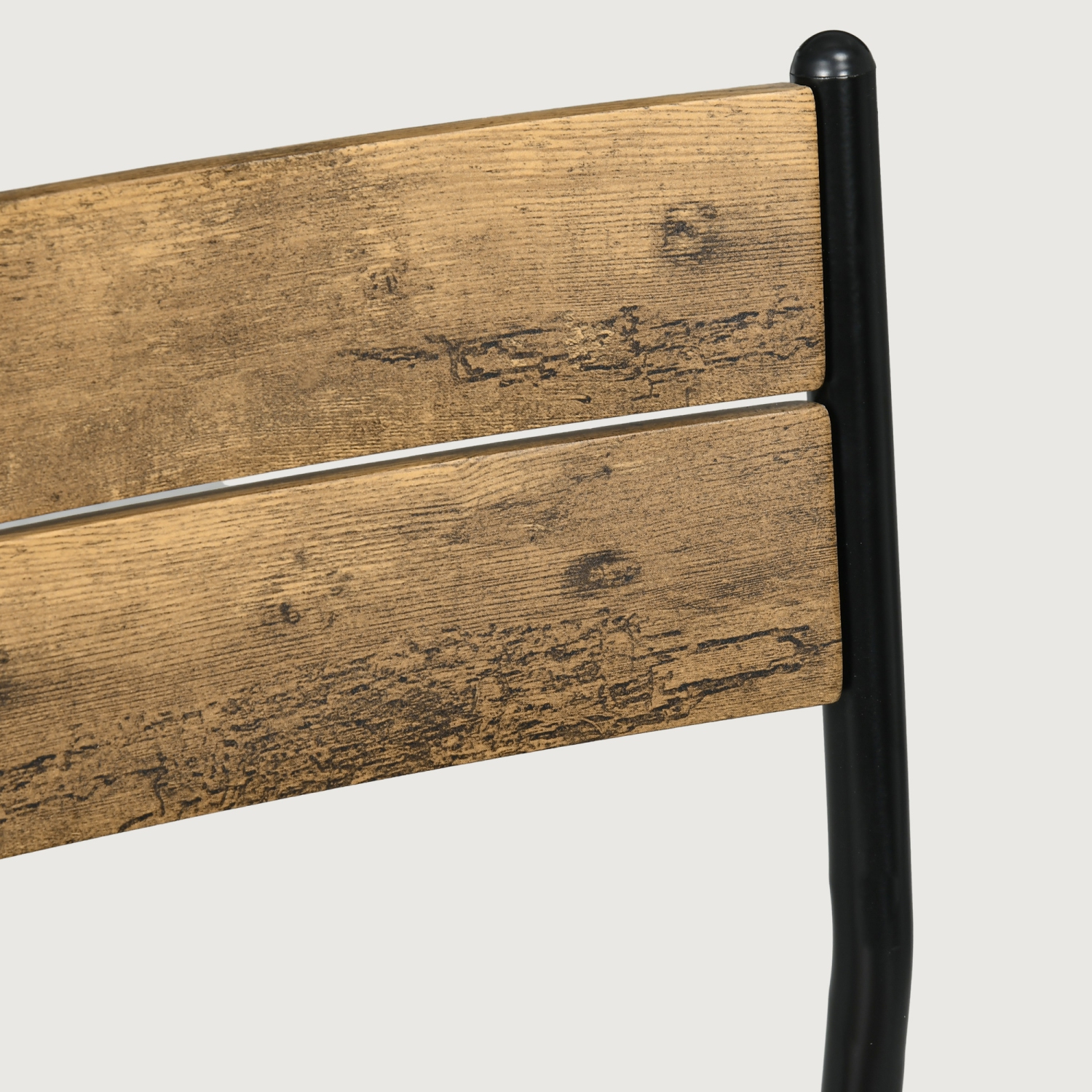 HOMCOM Dining Table Set for 2, 3 Piece Space Saving Kitchen Table and Chairs with Metal Legs, Dining Set for Small Spaces, Rustic Brown