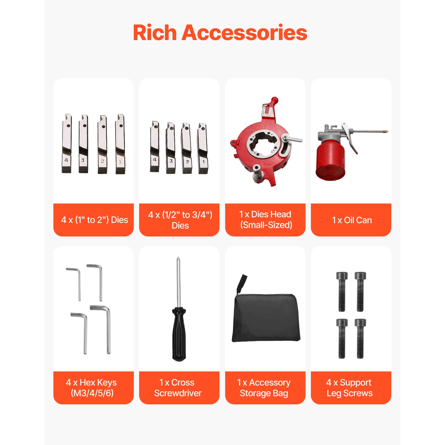 VEVOR 900W Electric Pipe Threader Machine, 2-Speed Threading Cutting Machine, 1/2-4 inch Pipes Threading Cutter Tool with Foot Pedal for Plumbing,