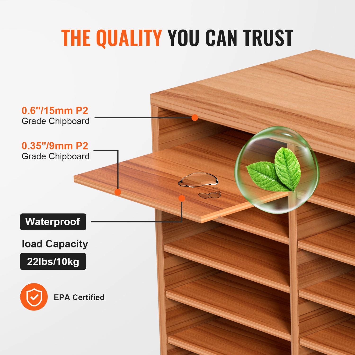 Meuble de rangement en bois à 27 compartiments VEVOR, tablettes ajustables, centre de courrier en panneaux de fibres à densité moyenne, rangement