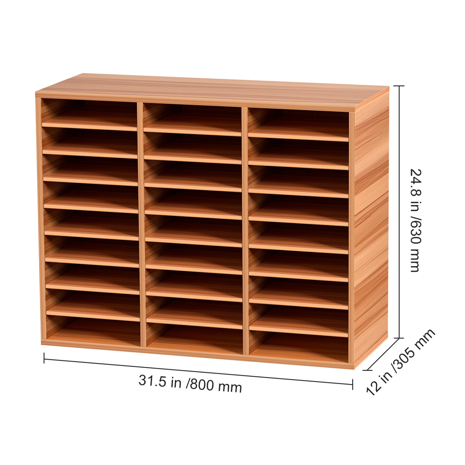 Meuble de rangement en bois à 27 compartiments VEVOR, tablettes ajustables, centre de courrier en panneaux de fibres à densité moyenne, rangement