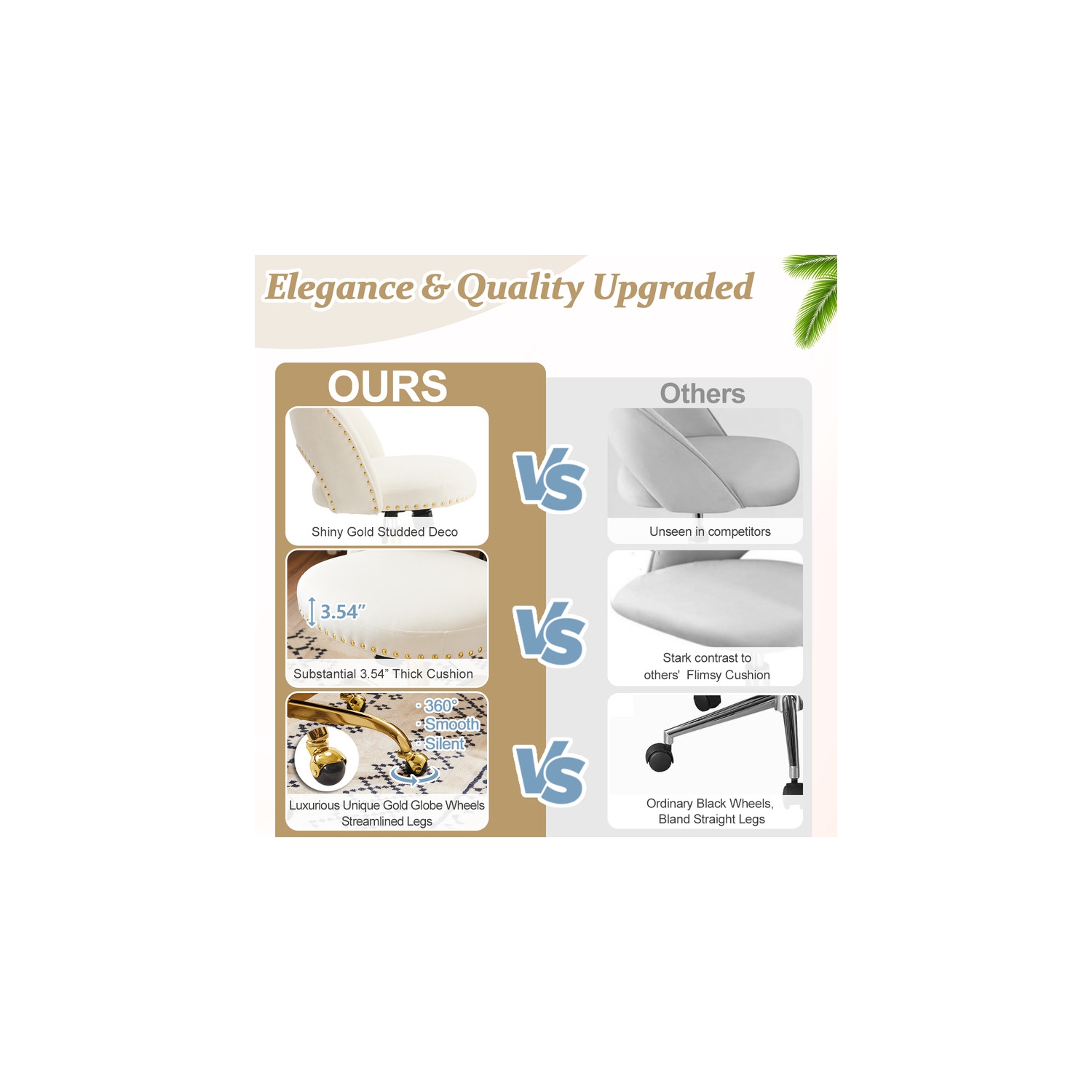 White Task Chair Office Desk Chair Make Up Chair With Wheels