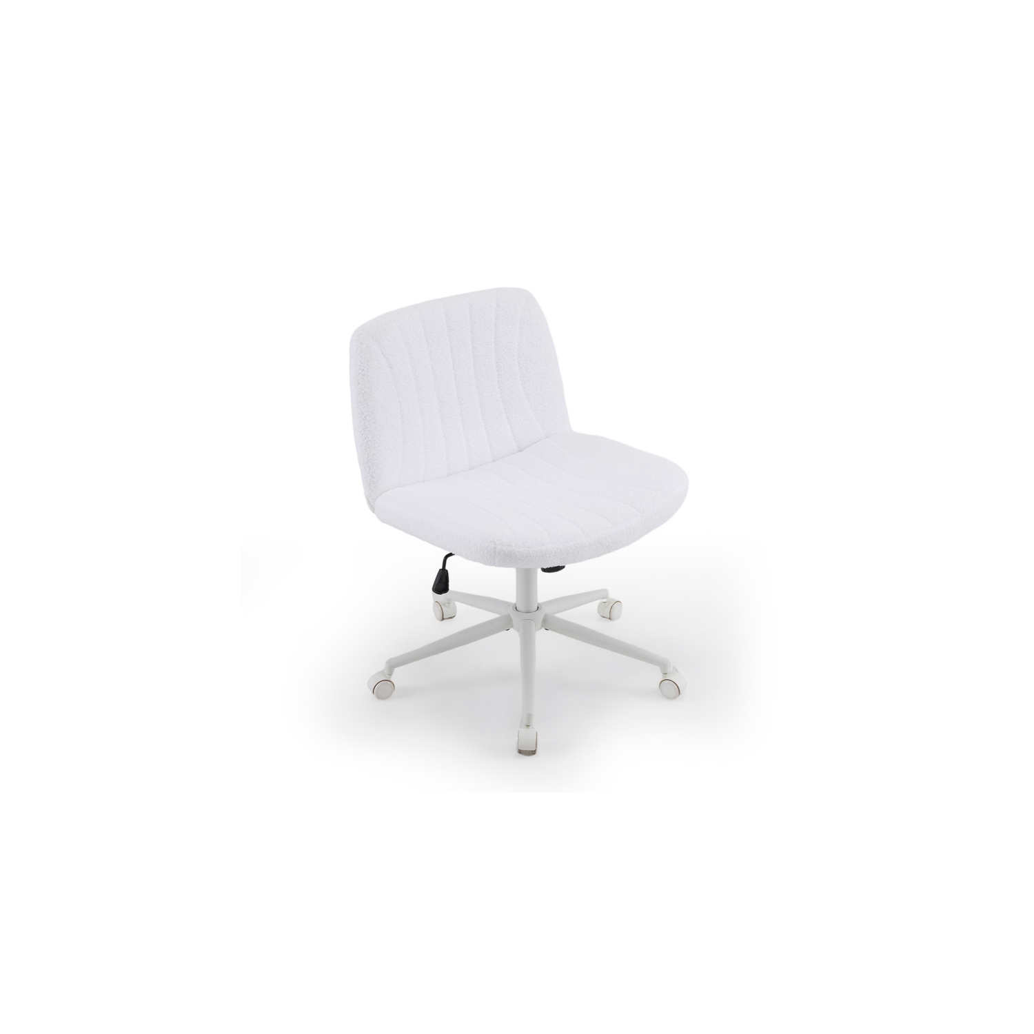 Fauteuil de bureau pivotant à hauteur réglable en cuir de 25&nbsp;po de large Cat's Claw, blanc