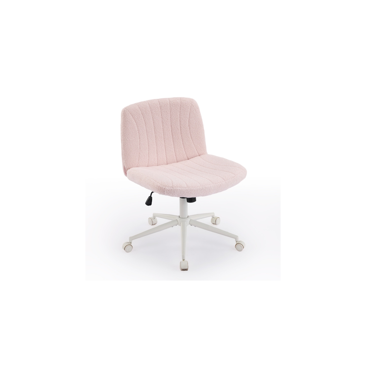 Pink 25" W Cat's Claw Leather Adjustable Height Swivel Office Chair