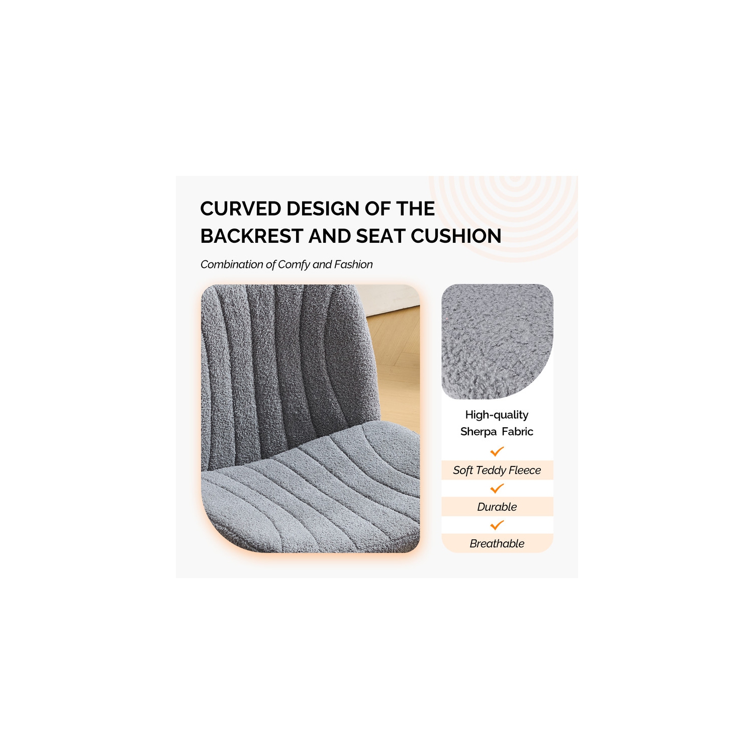 Dark Grey 25" W Cat's Claw Leather Adjustable Height Swivel Office Chair