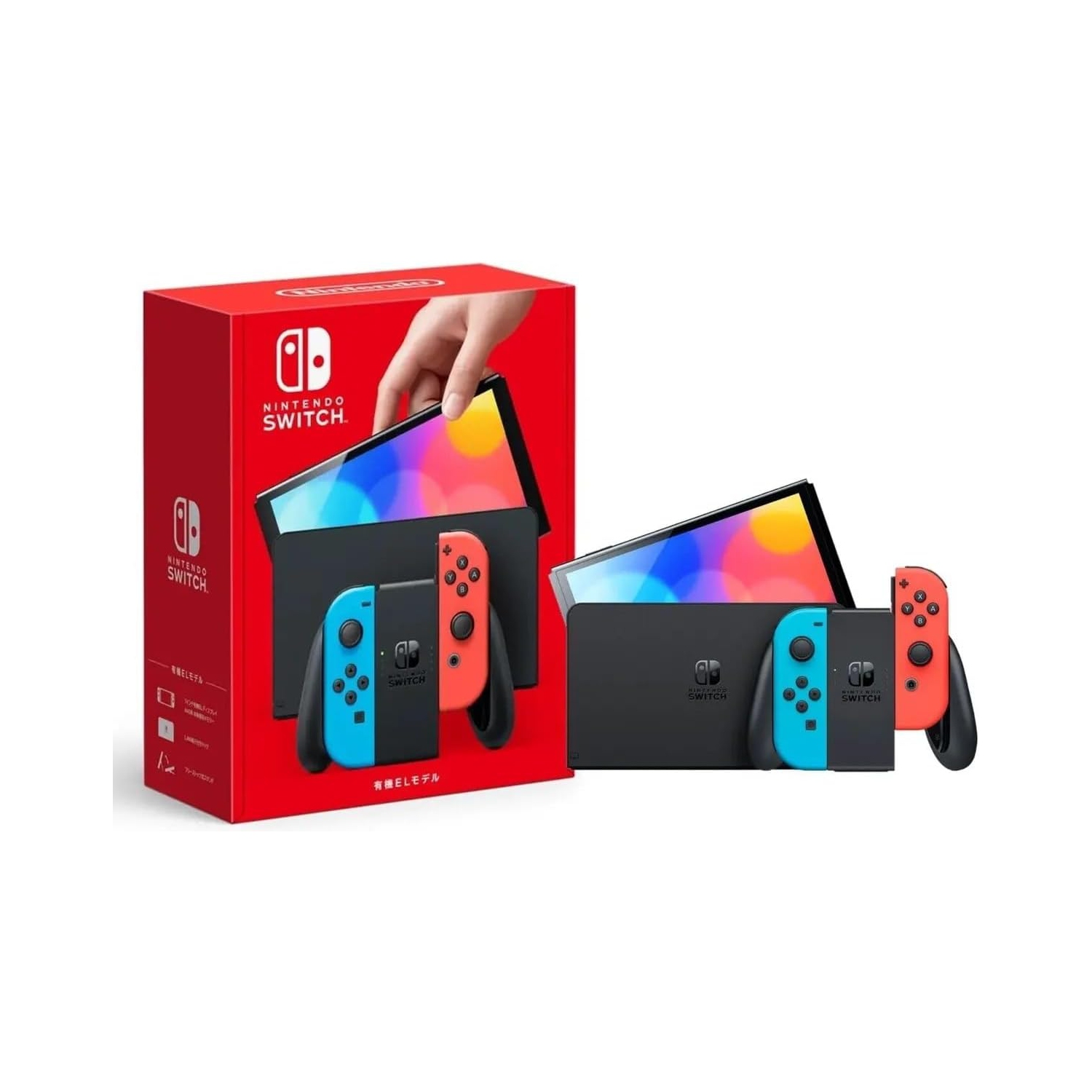 Refurbished - Nintendo Switch Console - OLED Model with Neon Blue and Red Joy-Con (Japanese Version, Same Power Specifications as North American