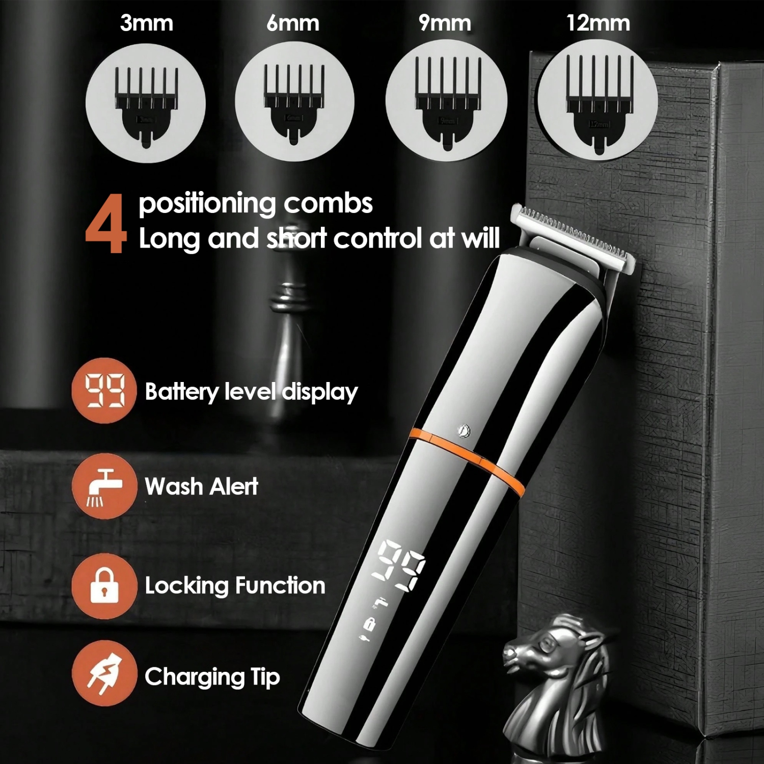 Men's Beard Trimmer and Nose Hair Trimmer, 6 in 1 Hair Clipper Set, Perfect for Beard, Hair, Body, Nose, Ears