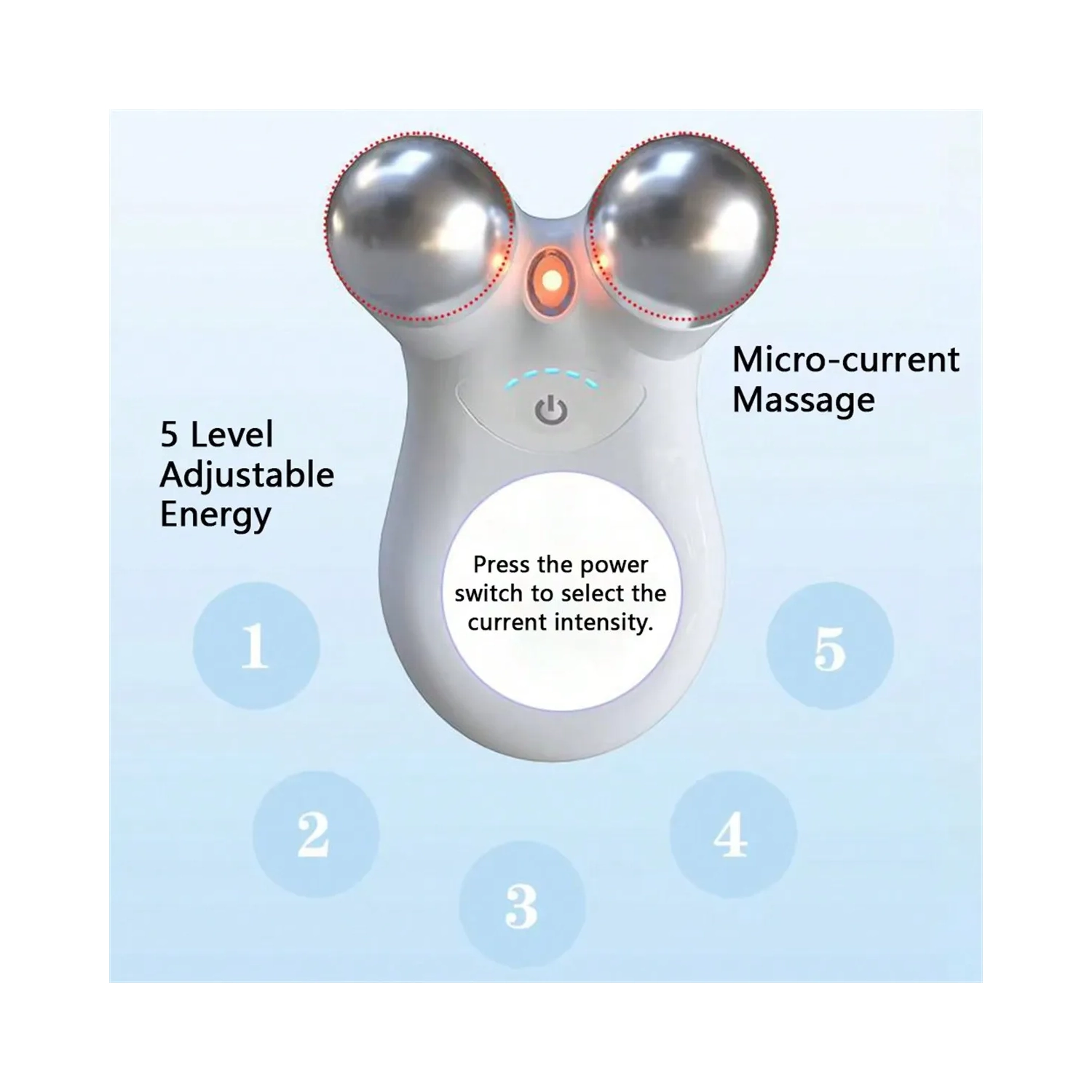 EMS Micro-Current Lifting Instrument, Face Roller Massager, Facial Beauty Instrument Suitable for Facial Anti-Wrinkle Firming Skin Care