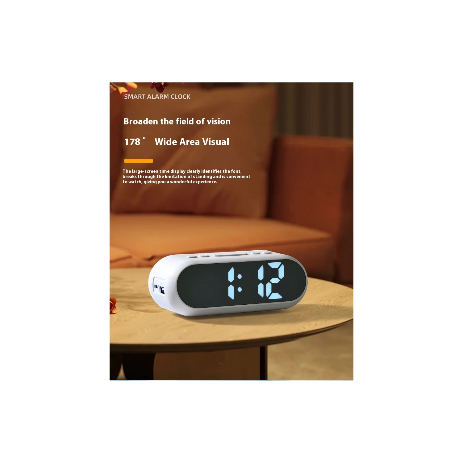 Réveille-matin de recharge USB multifonctionnel réveille-matin intelligent lumineux RVB à induction contrôlée par la voix