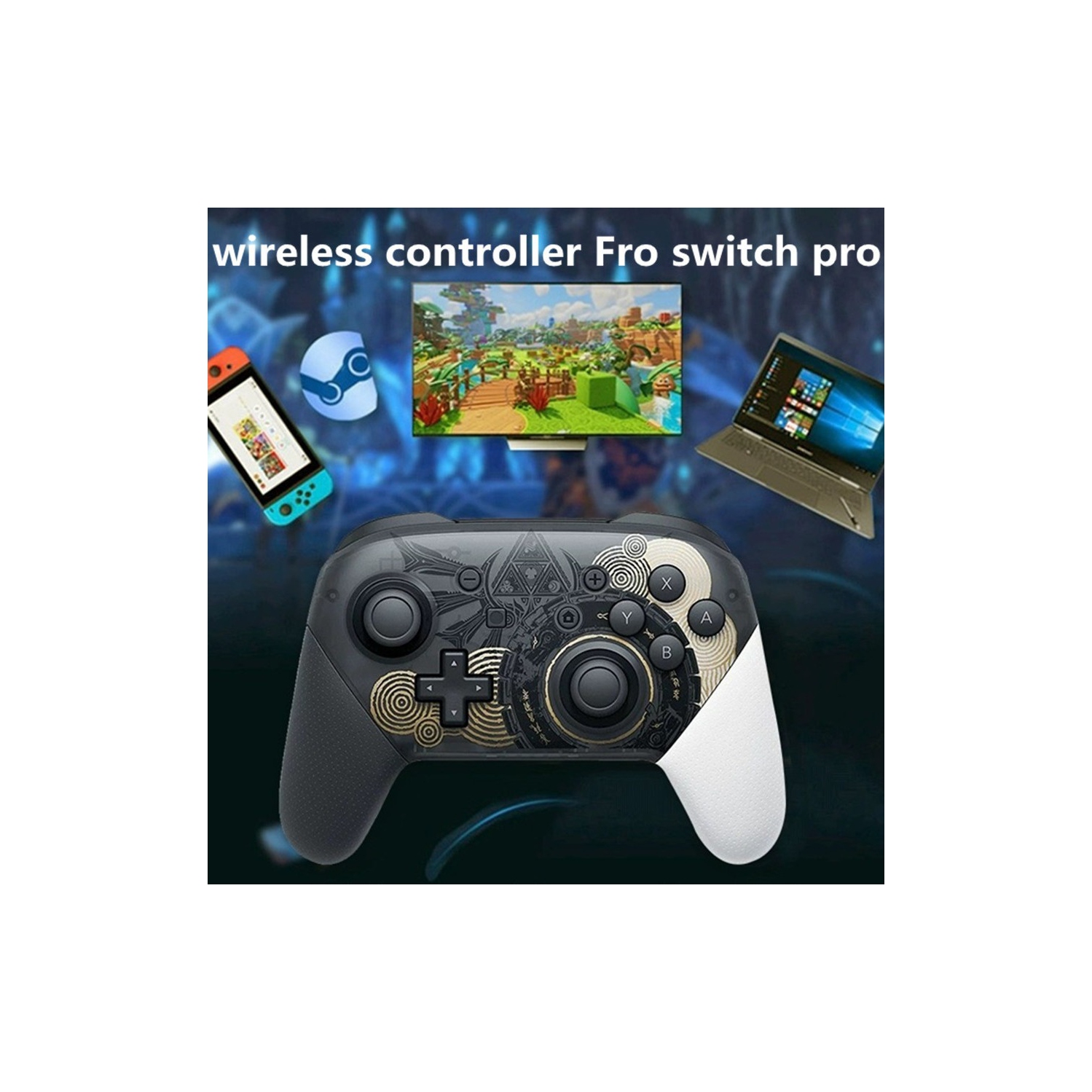 Manette de jeu sans fil Bluetooth Switch Pro Manette de jeu CCP Réveil prend en charge la vibration Somatosensory Fonction de réveil actif - Jet 3