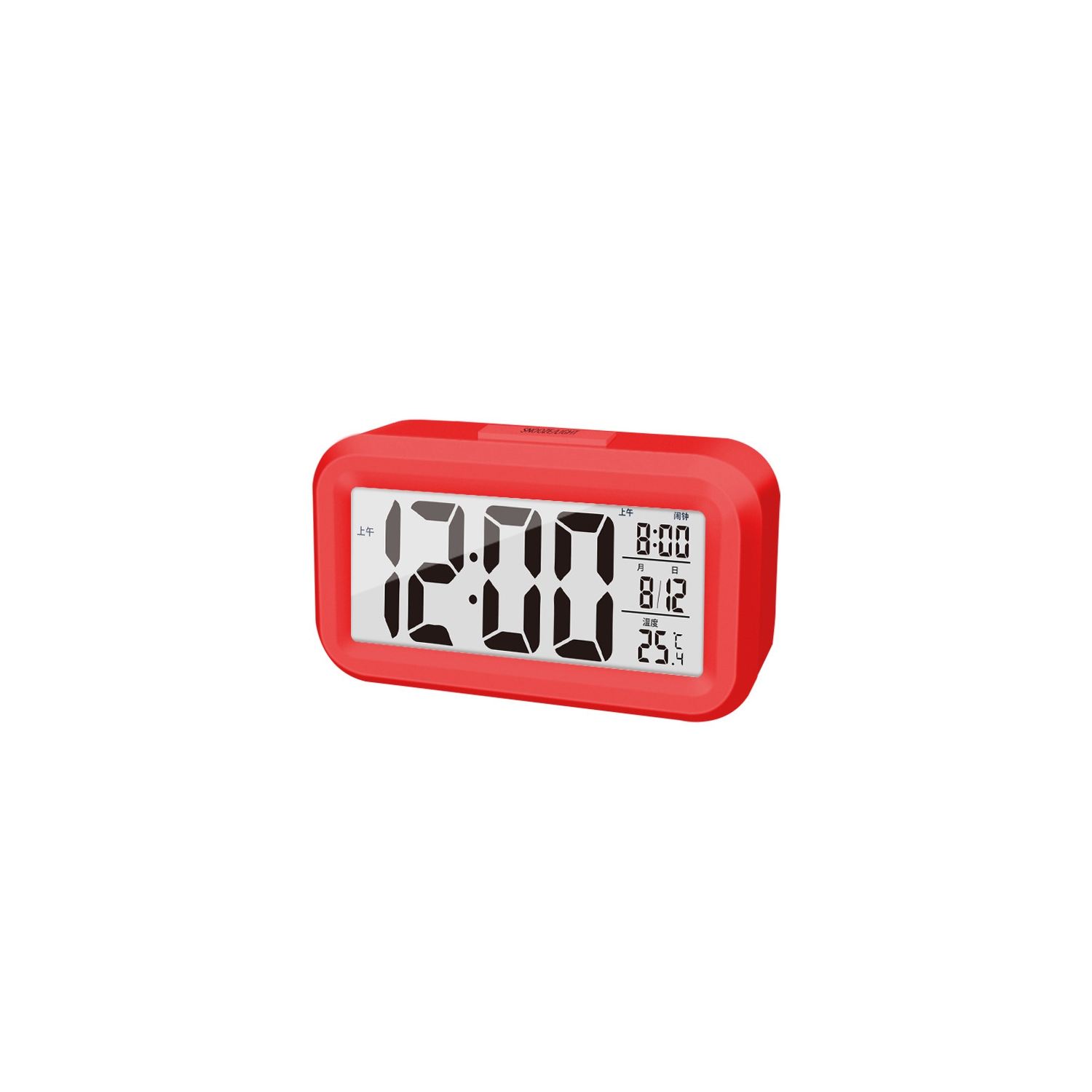 Electronic Clock Desktop LCD Digital Alarm Clock Backlight Snooze Silent Calendar Desktop - re'd