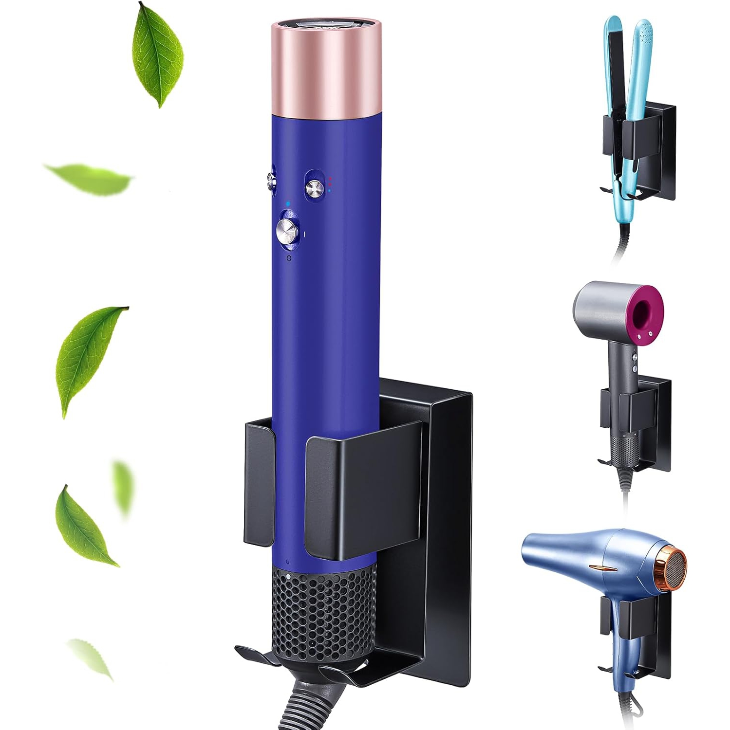 Support pour fer plat, support mural pour fer à friser, support mural pour séchoir-souffleur, support adhésif pour sèche-cheveux, range-tout pour