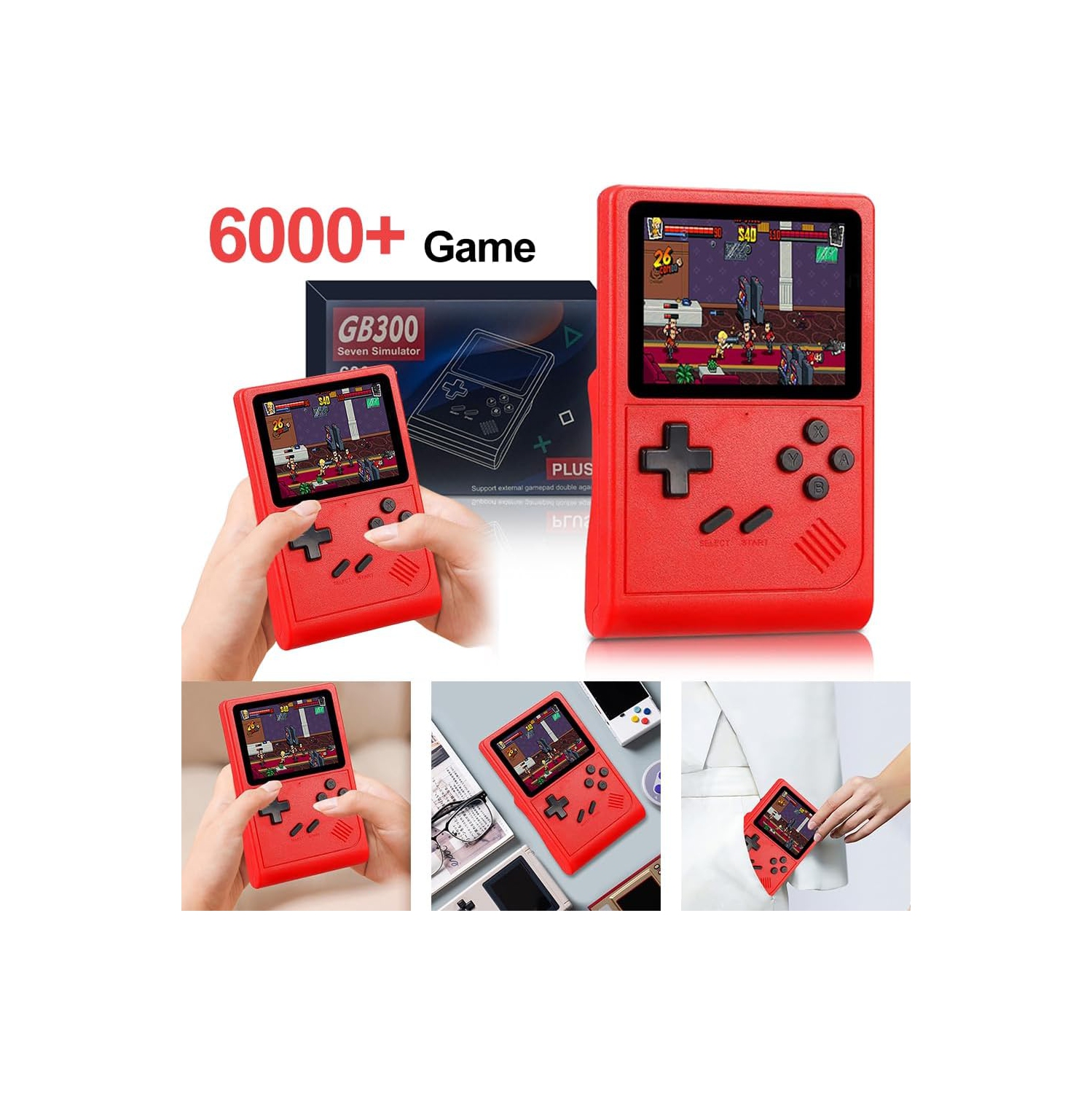 3.5 Inch Retro Handheld Game Console-6000+ Classic Games, Support Multiple Emulators,Custom Controls - Portable Game Console, Great Gift for Boys and