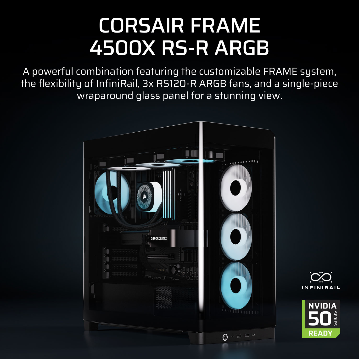 Boîtier d'ordinateur mi-hauteur ATX 4500X ARGB FRAME de Corsair - Noir