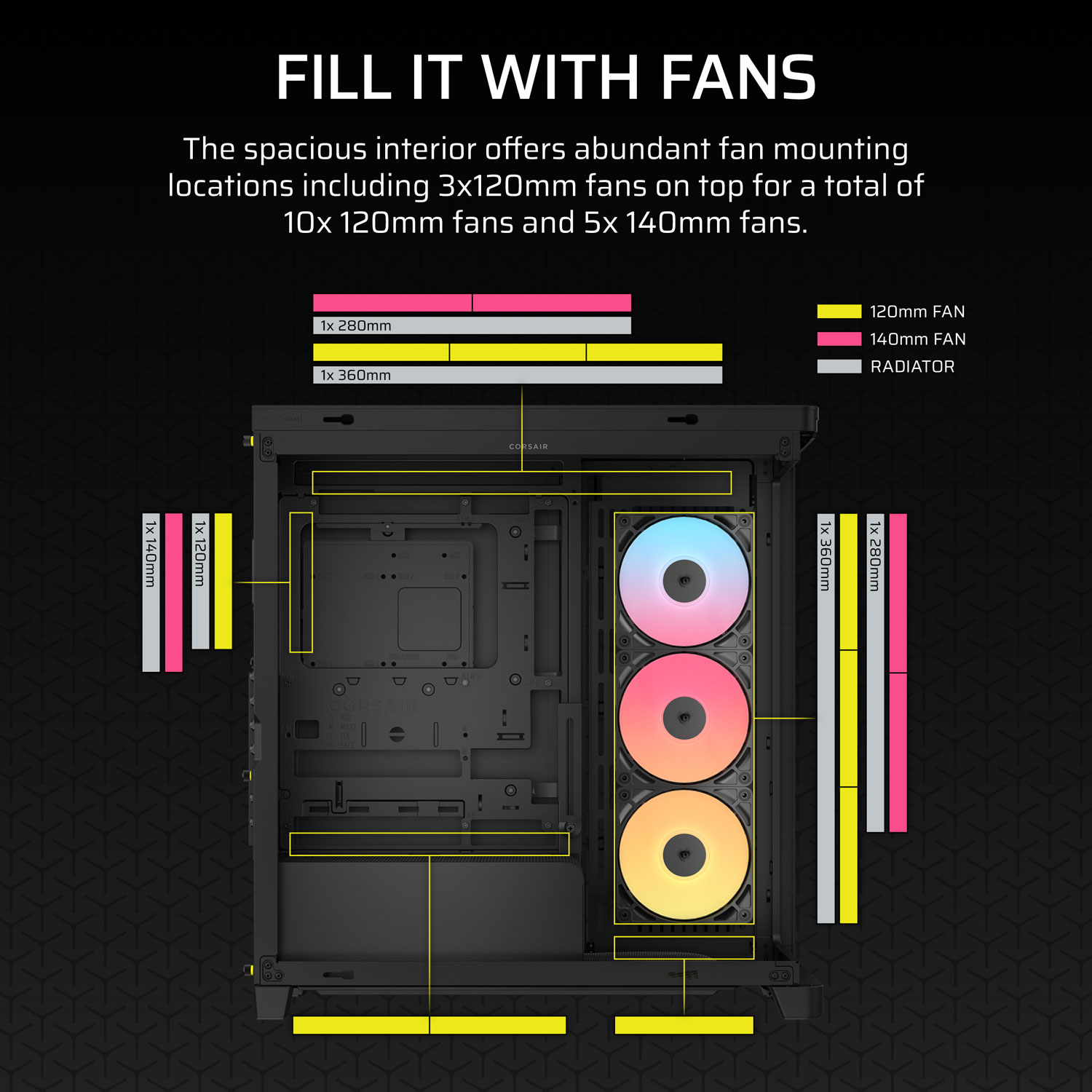 Boîtier d'ordinateur mi-hauteur ATX 4500X ARGB FRAME de Corsair - Noir