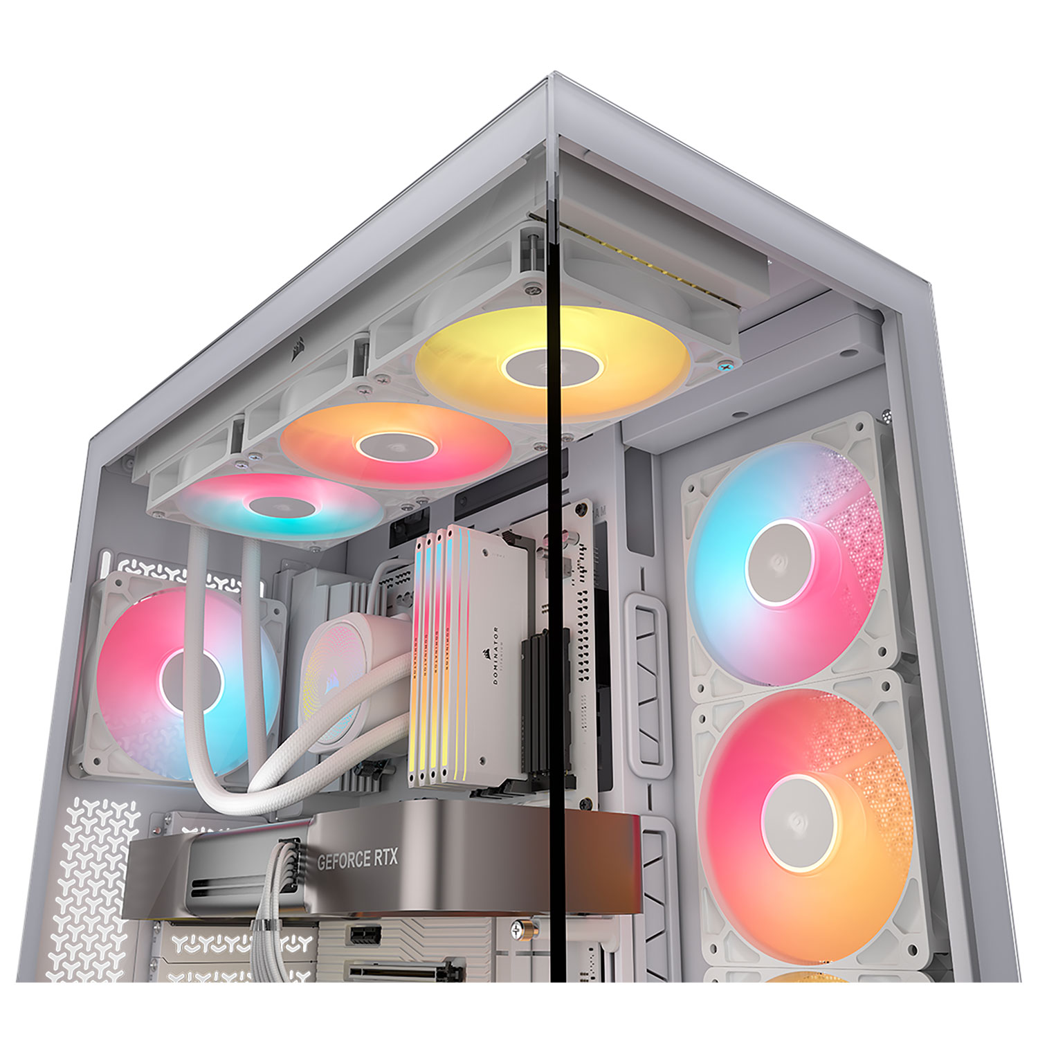 Tour d'ordinateur intermédiaire ATX 3500X RS-R ARGB de Corsair - Blanc