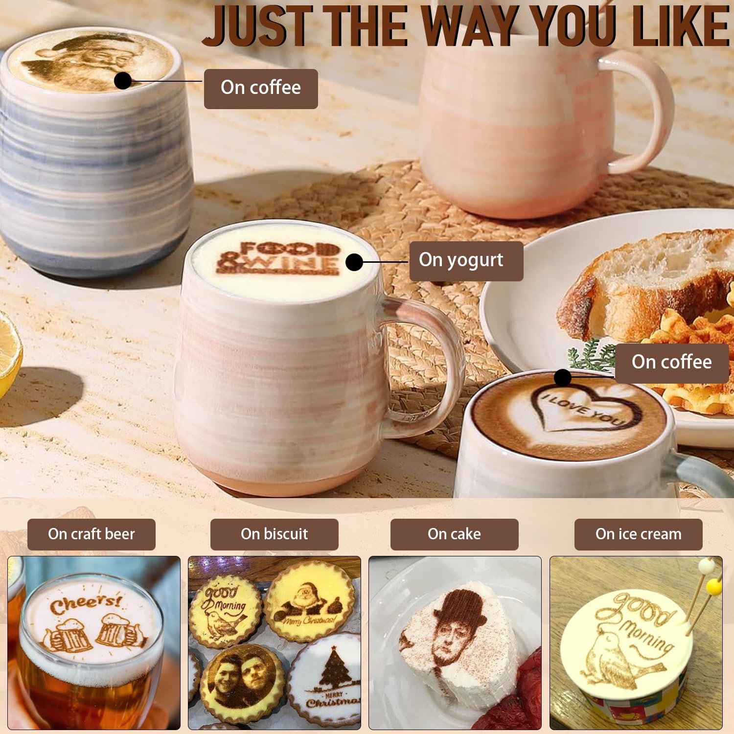 Latte Art Master Printer Auto Coffee Latte Art Maker, Smart Food Printer on Coffee/Beverage Foam & Desserts for Cafe Office Hotel Party & Event.