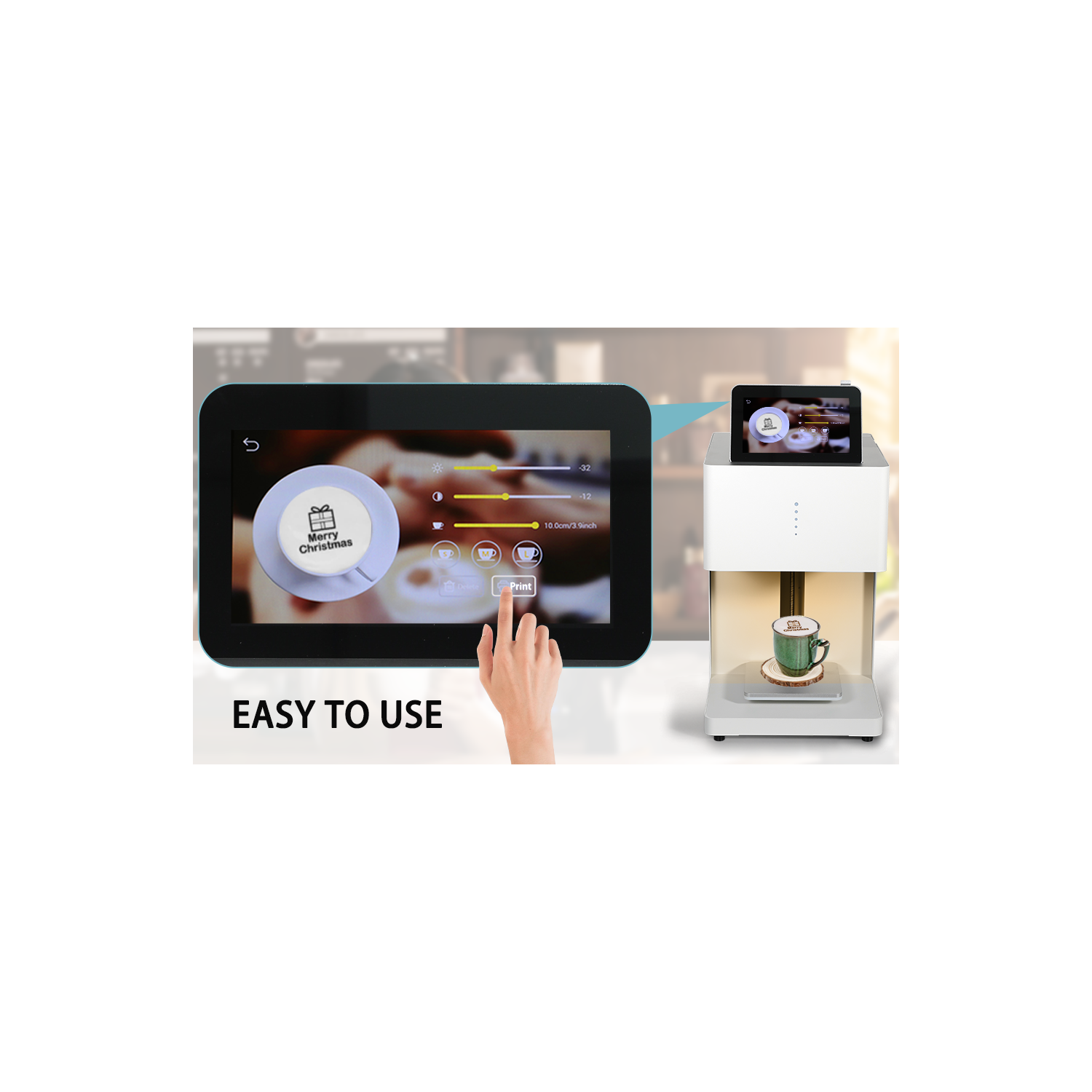 Latte Art Master Printer Auto Coffee Latte Art Maker, Smart Food Printer on Coffee/Beverage Foam & Desserts for Cafe Office Hotel Party & Event.