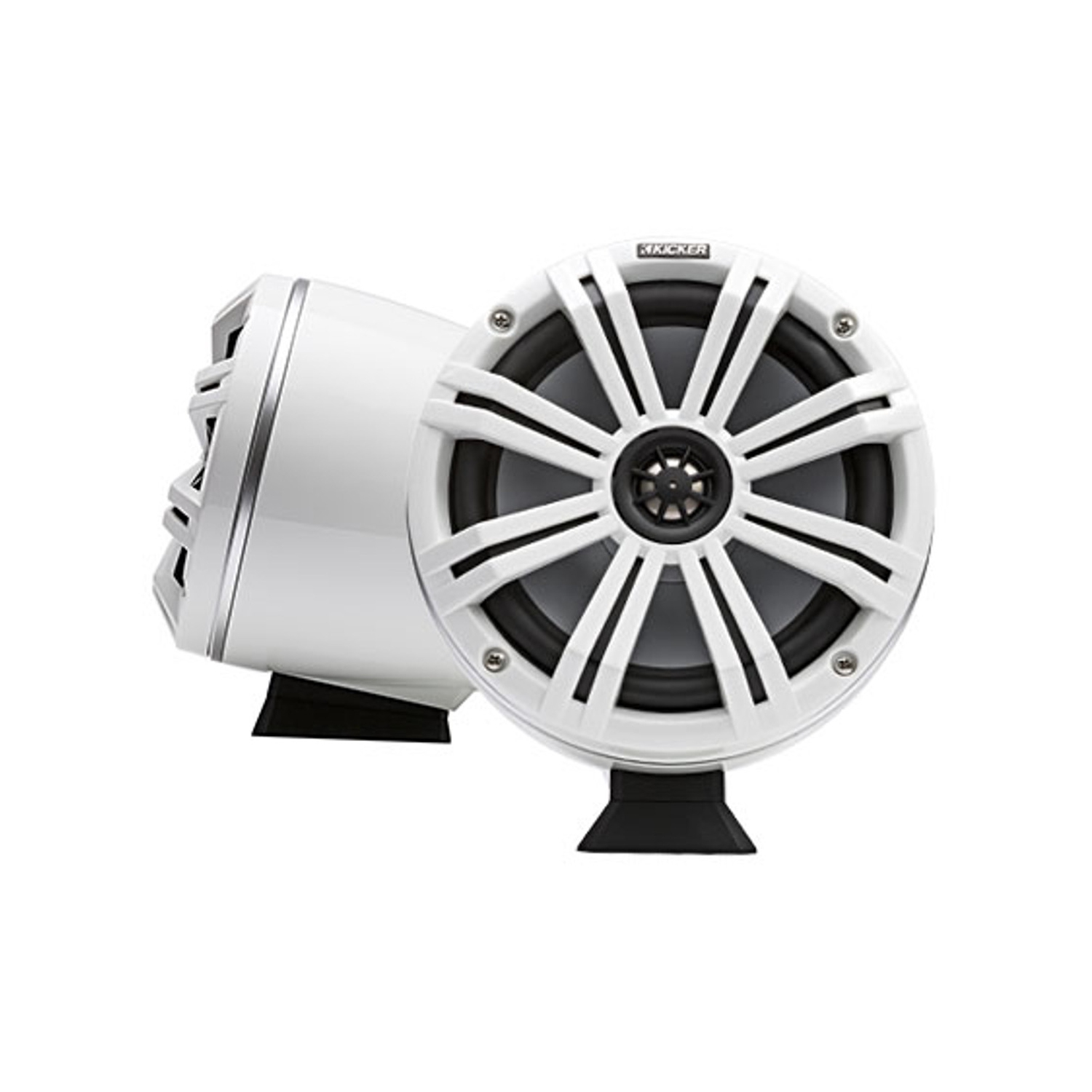 Kicker 46KMFC8W 8" Loaded Flat-Mount Marine Tower Speakers - White