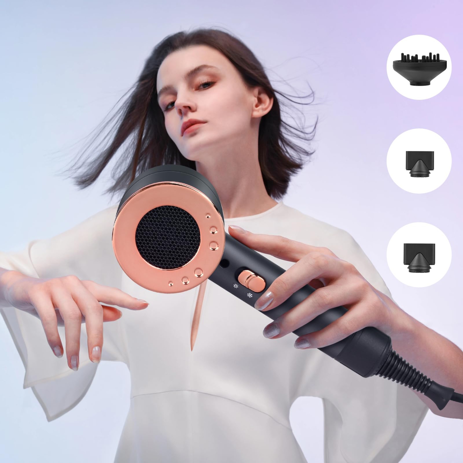 Professional Ionic Hair Dryer 2000W with Diffuser, Quick Dryer, 120,000 RPM, High Speed Hair Dryer for Salon and Home