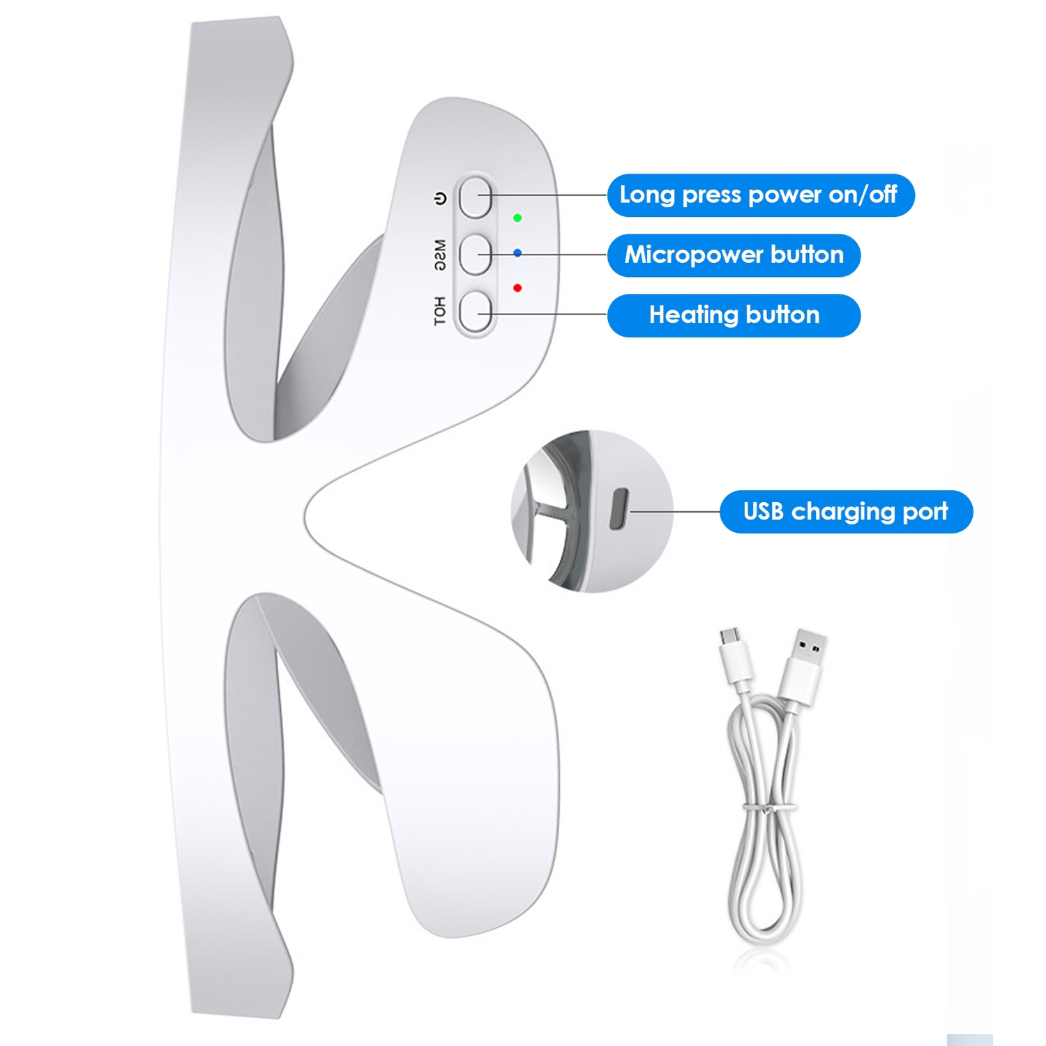 Red Light Heating Eye Beauty Massage 3D Anti Aging Eye Care Bag Wrinkle Removal Pain Relief Spa Led Light Therapy