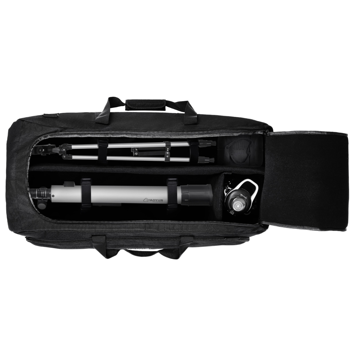 VEVOR 30.3" Telescope Case, Telescope Bag with Fixed Buckles, Multi-Pocket & Detachable Divider, Shock-Absorbent Telescope Bag for Optical Tube &