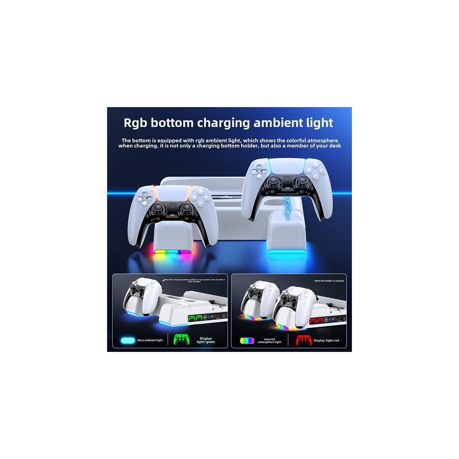 PS5 Ultra-Thin Cooling Dock PS5 PROTAL Handheld Game Controller Charging Stand Stand Accessory PS5 Charging Dock Controller, PS5 Stand and Cooling