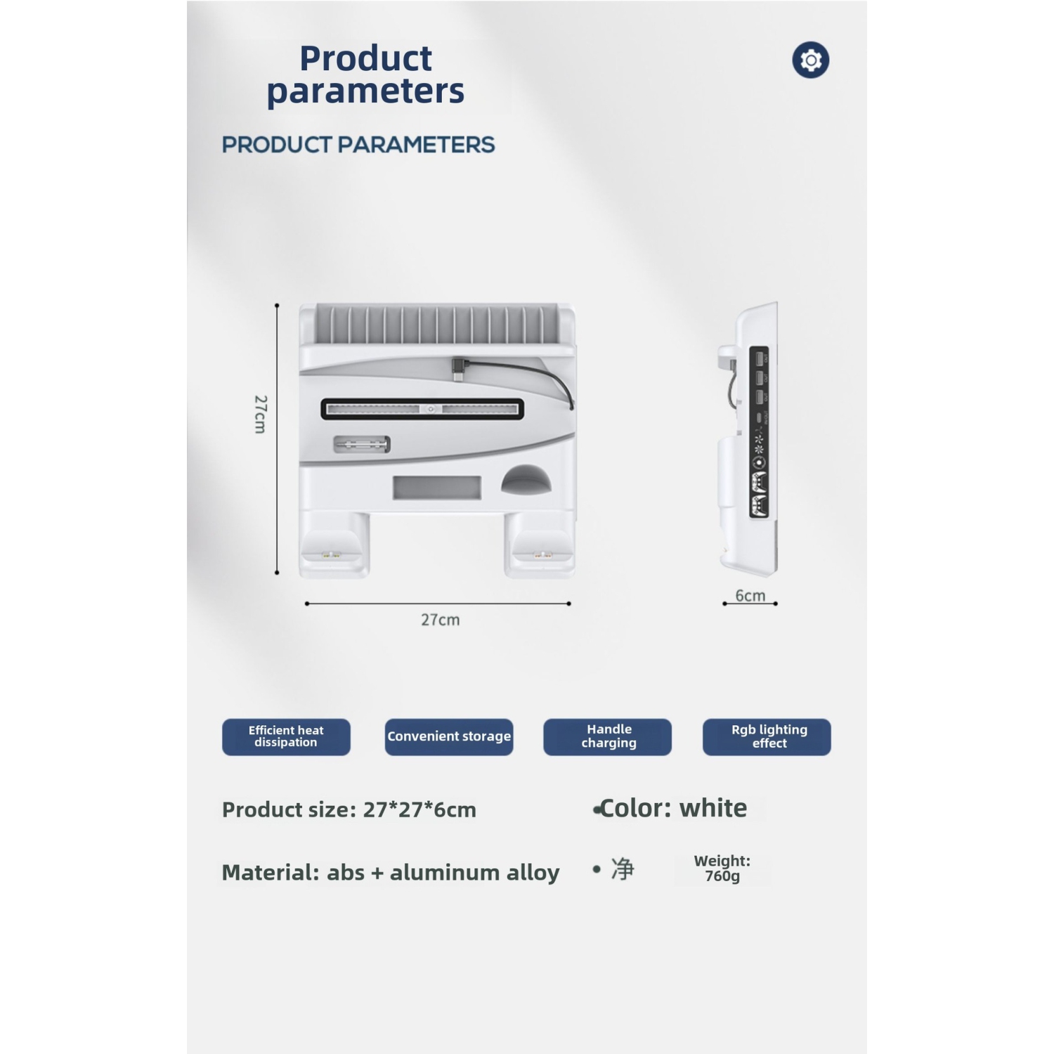 PS5 Ultra-Thin Cooling Dock PS5 PROTAL Handheld Game Controller Charging Stand Stand Accessory PS5 Charging Dock Controller, PS5 Stand and Cooling