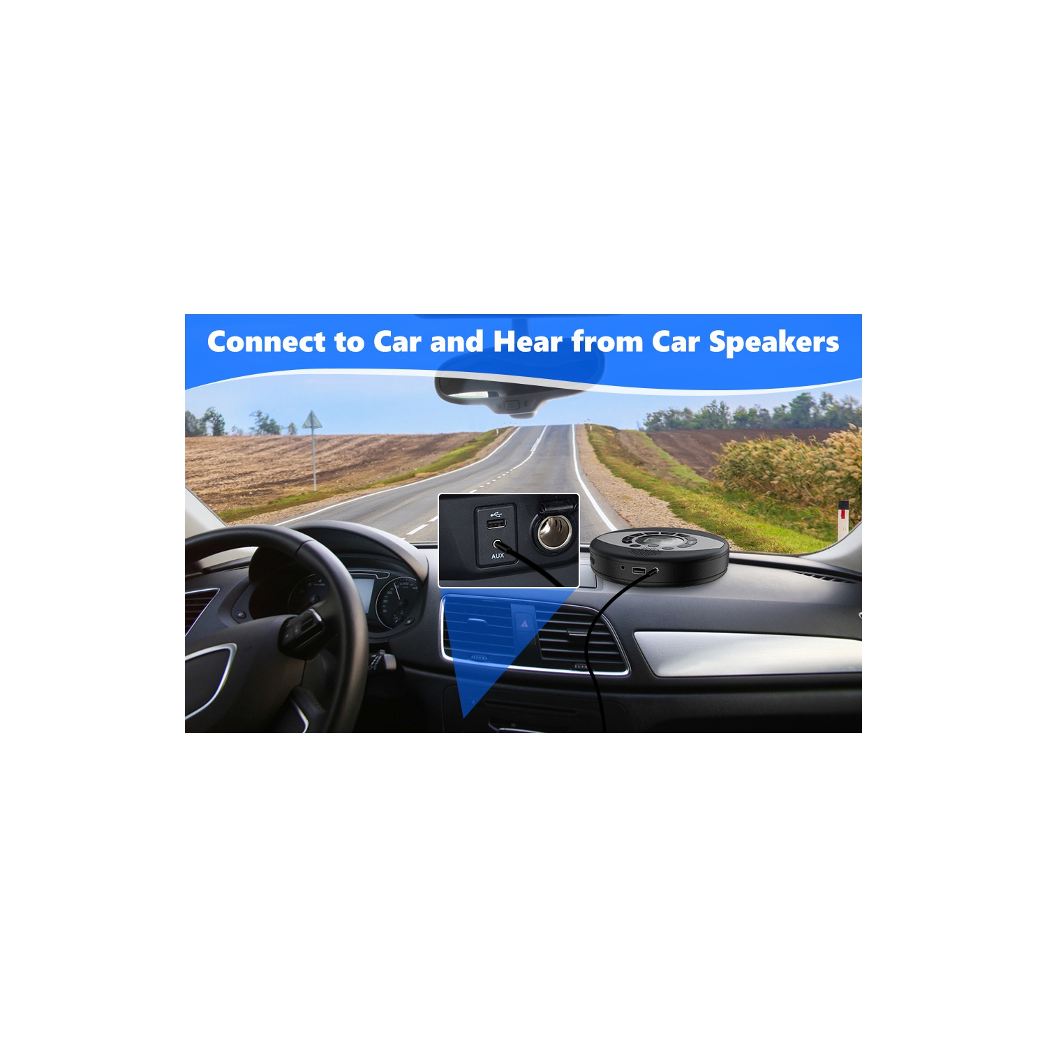 Lecteur CD portatif Lecteur de musique CD Interface RCA Home Répéter la petite enfance Lecteur de CD anglais Walkman mp3 - noir