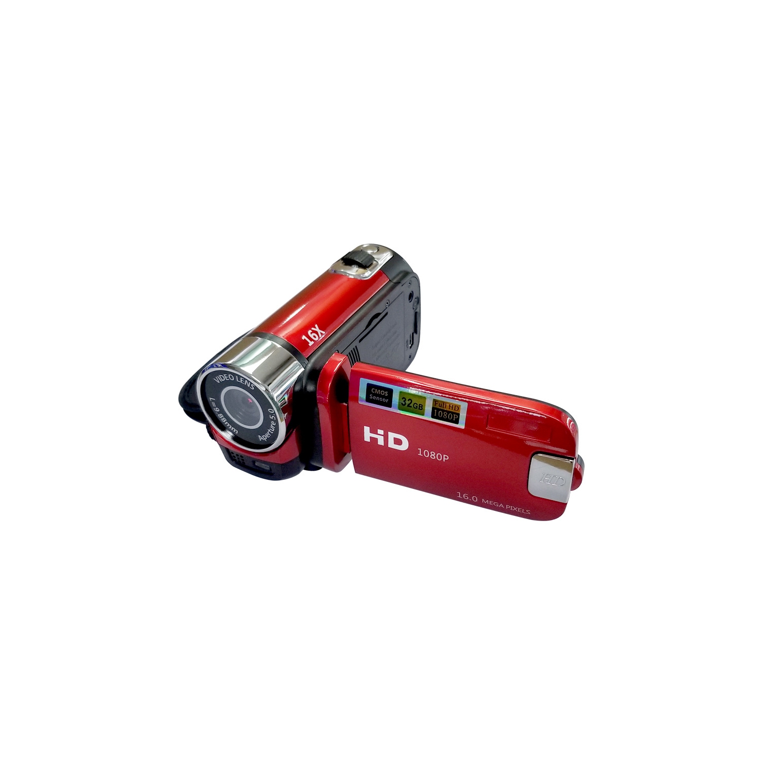 16 million pixel gift HD DV digital camera CCD student camera D100 camera all-in-one 2.7 inches - red 32G + card reader