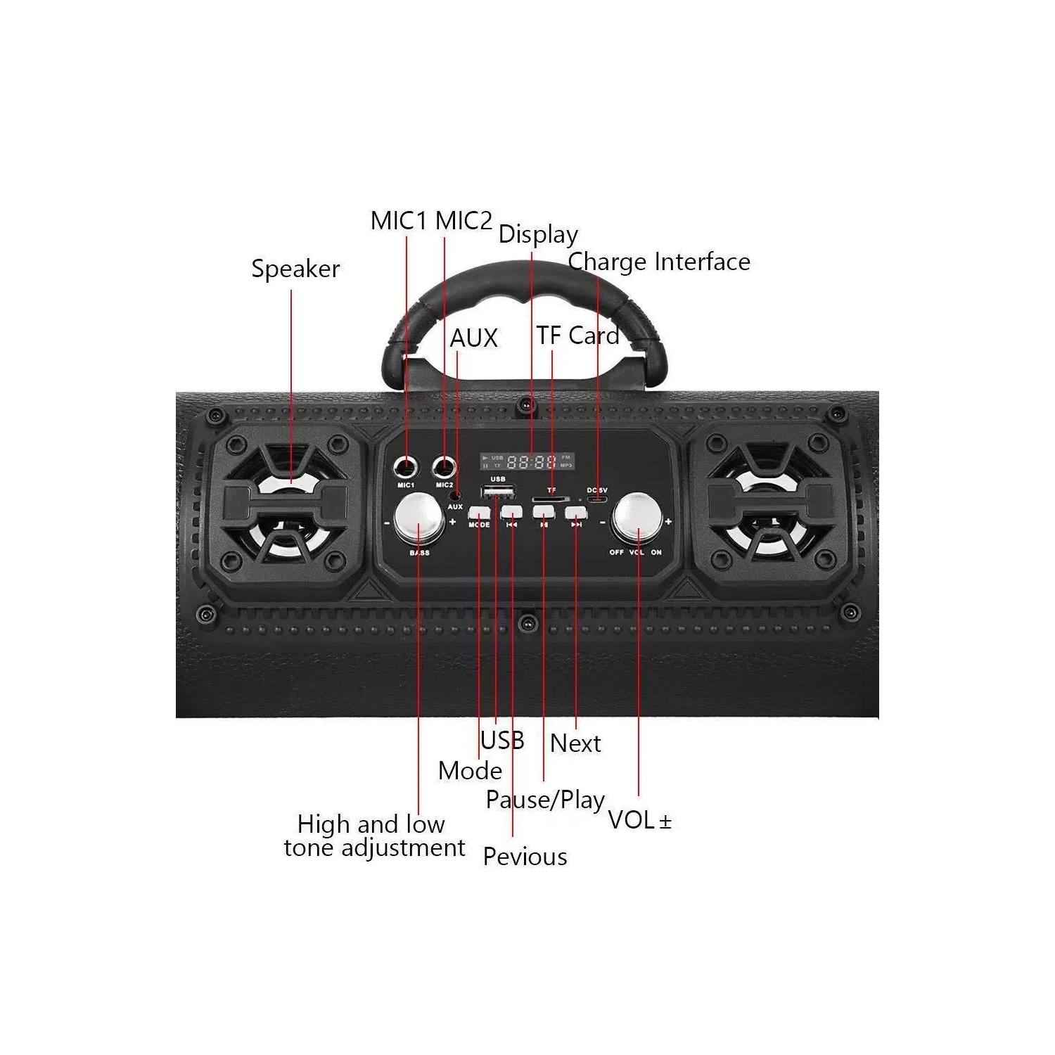 New wireless karaoke smart bluetooth speaker car audio subwoofer gift high quality car speaker subwoofer gift outdoor computer desktop