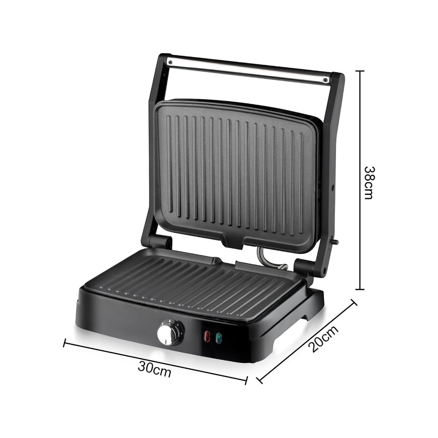Panini Press Grill Sandwich Maker,Electric Panini Grill with Adjustable Temperature,180° Open Sandwich Maker with Non-Stick Pan,Indoor Grill for