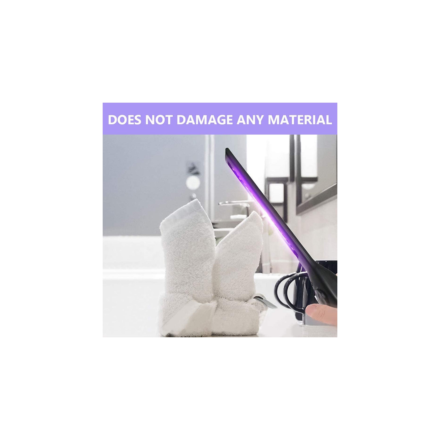 UV Light Sanitizer, Portable UV Light Disinfection Lamp USB Rechargeable Ultraviolet Light Sanitizer for Home Hotel Travel Car