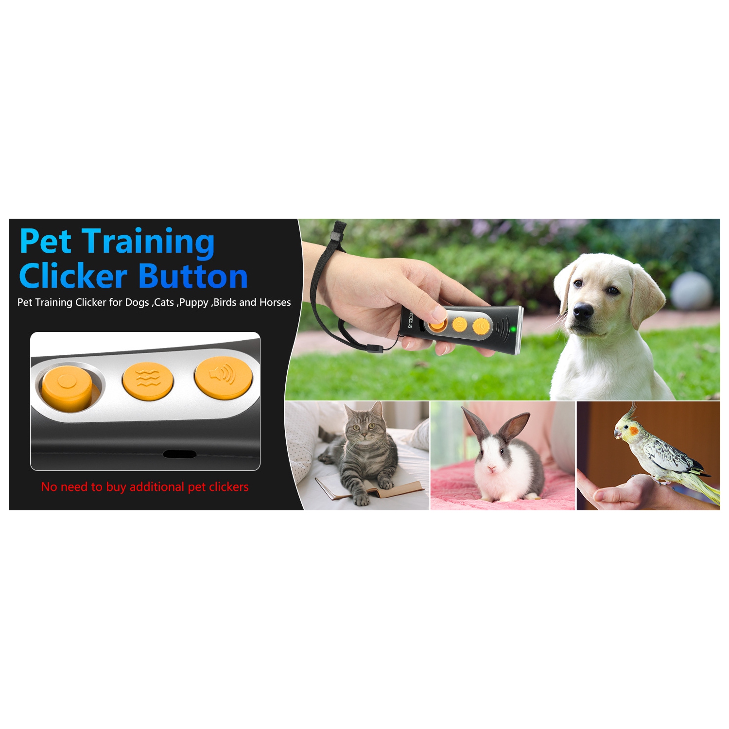 Nouveau produit Appareil de dressage à ultrasons portatif quatre têtes pour chien anti-aboiement Arrêt de sécurité écorchure Interrupteur à deux