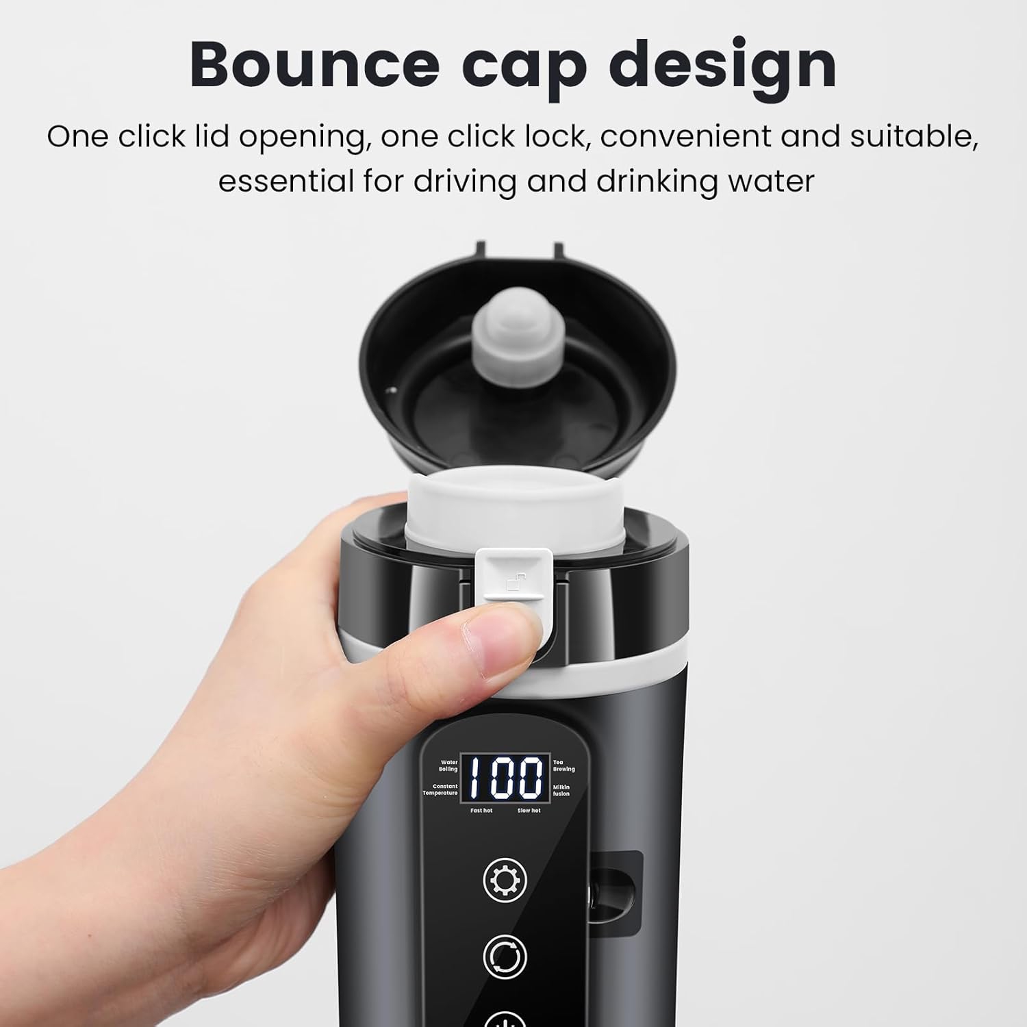 Car Travel Electric Kettle,12V/24V Kettle Portable Water Boiler,Large Display Multi-Temp Adjustment Car Water Bottle,Stainless Steel Truck Heating