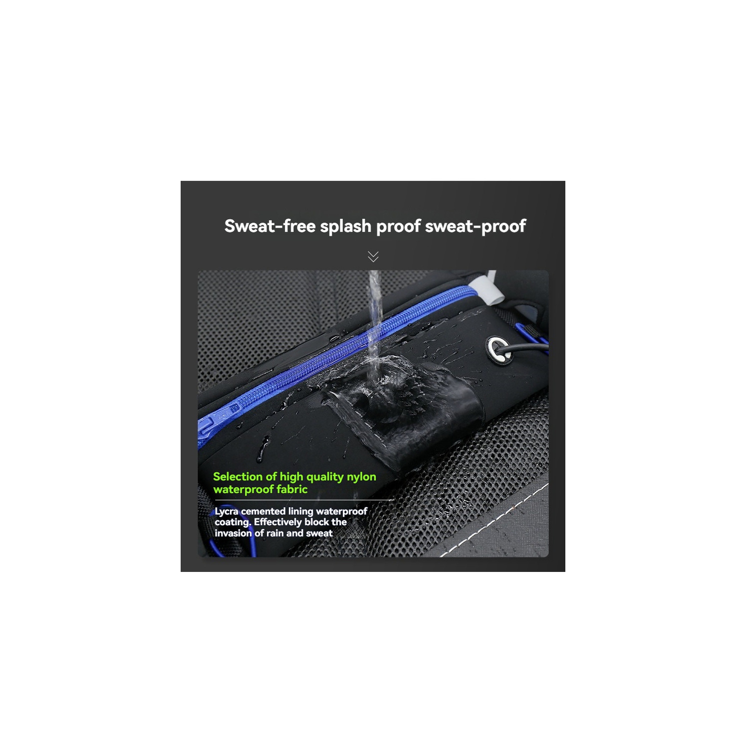 Outdoor running waist bag, sports water bottle, mobile phone integrated bag, fitness waist bag, breathable and wear-resistant, up to 150CM-blue waist