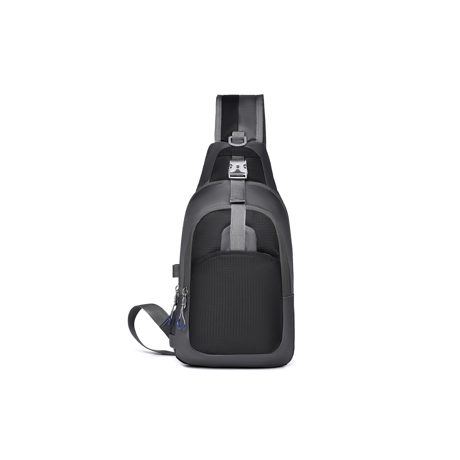 Casual men's and women's chest bag multifunctional messenger bag light shoulder bag outdoor large capacity sports mobile phone bag - black