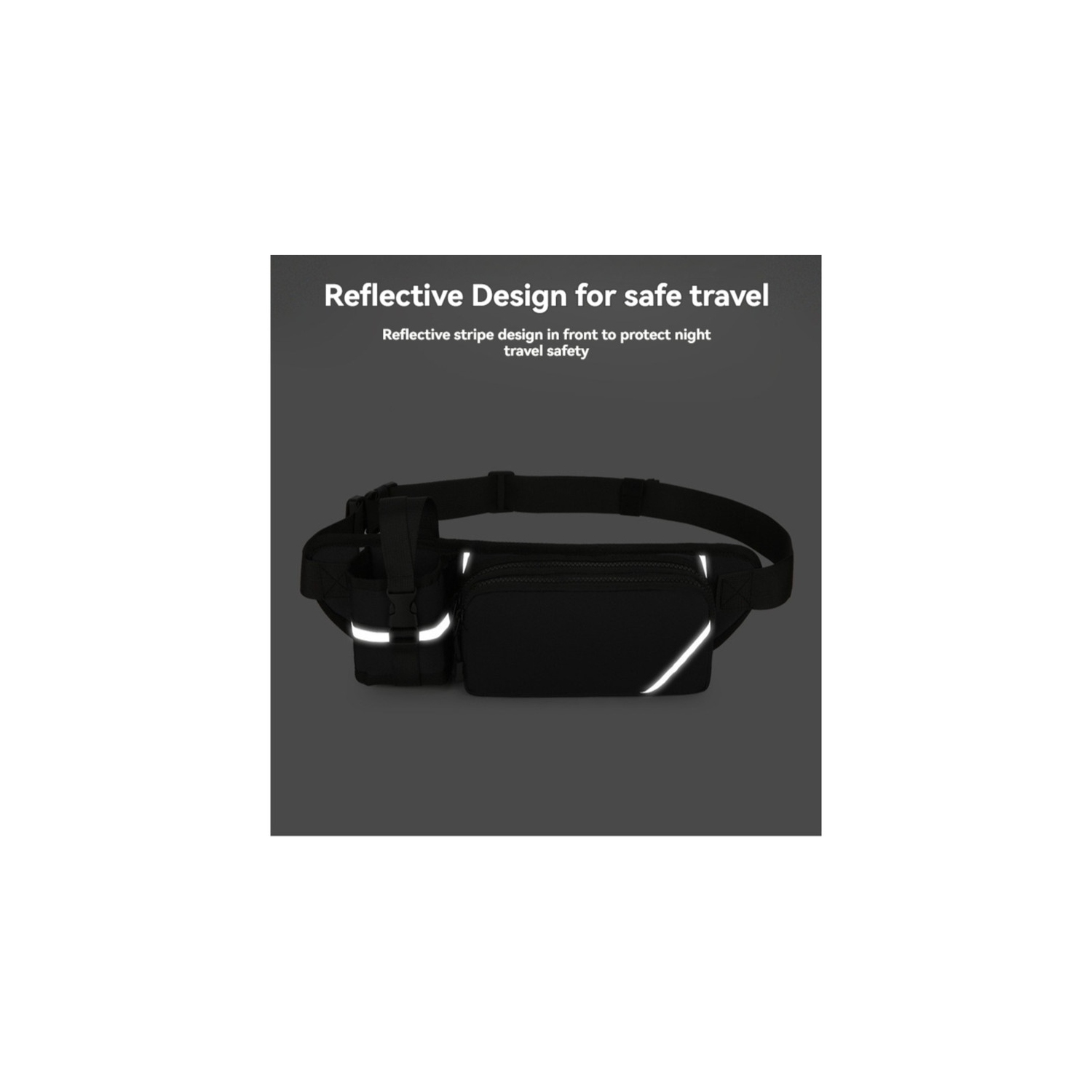 Sac sport multifonctionnel réfléchissant | Sac de taille pour la course et le vélo d'extérieur | Sac de poitrine pour bouteille d'eau en tissu Oxford