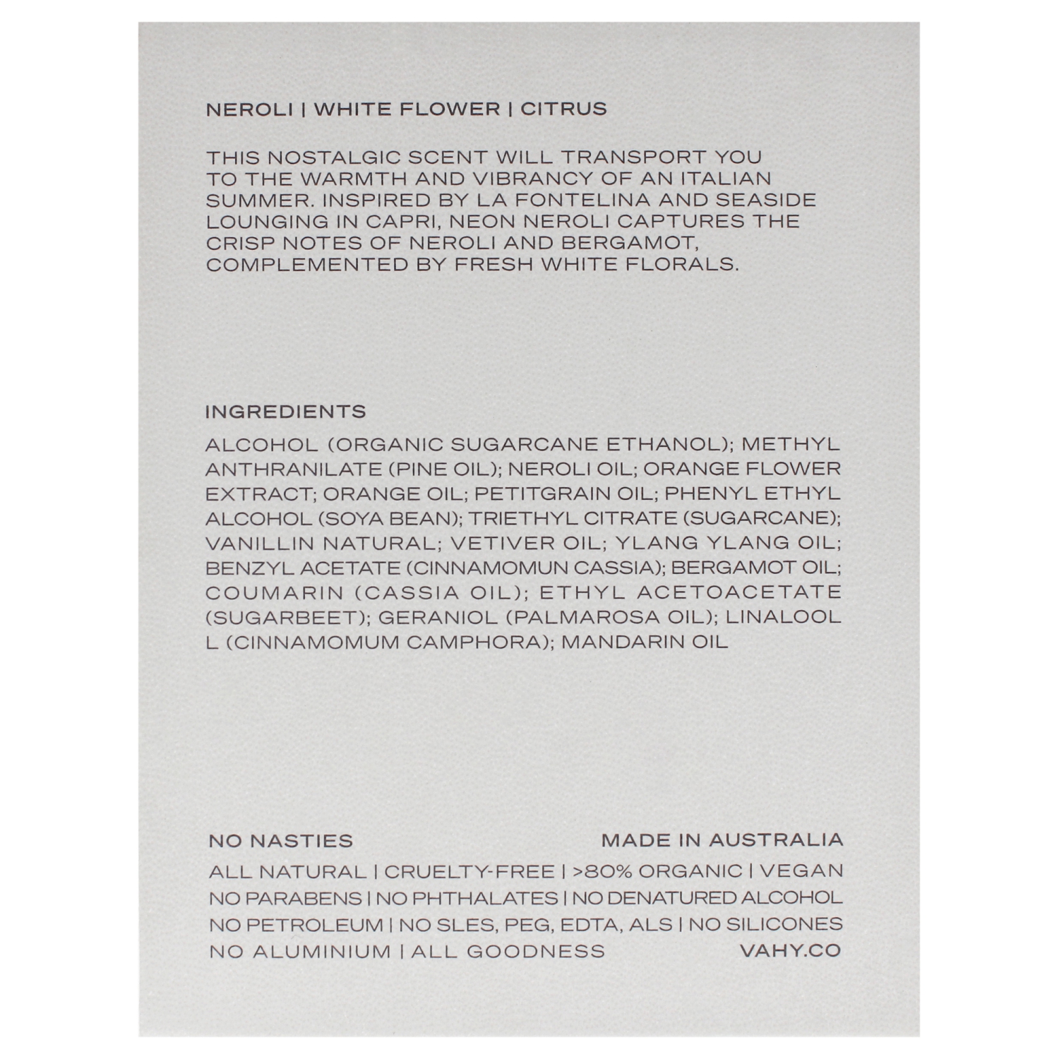 Néroli néon par Vahy pour unisexe - 1,7&nbsp;oz EDP Spray