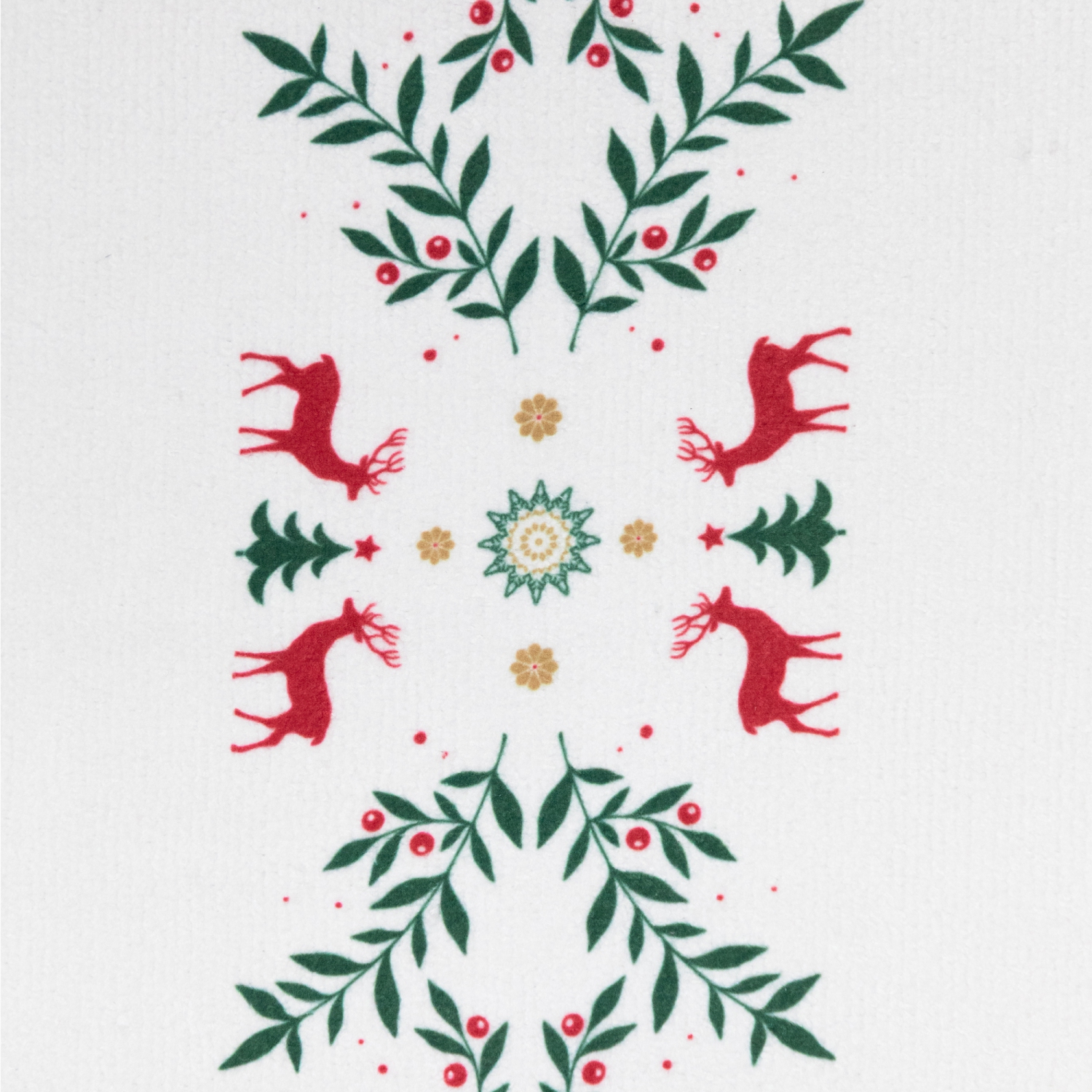 Serviettes de cuisine de Noël en forme de renne et de flocons de neige - 26 po - Ensemble de 2