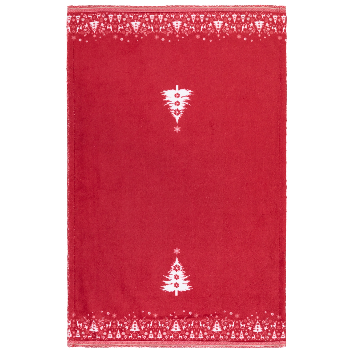 Serviettes de cuisine de Noël en forme de renne et de flocons de neige - 26 po - Ensemble de 2