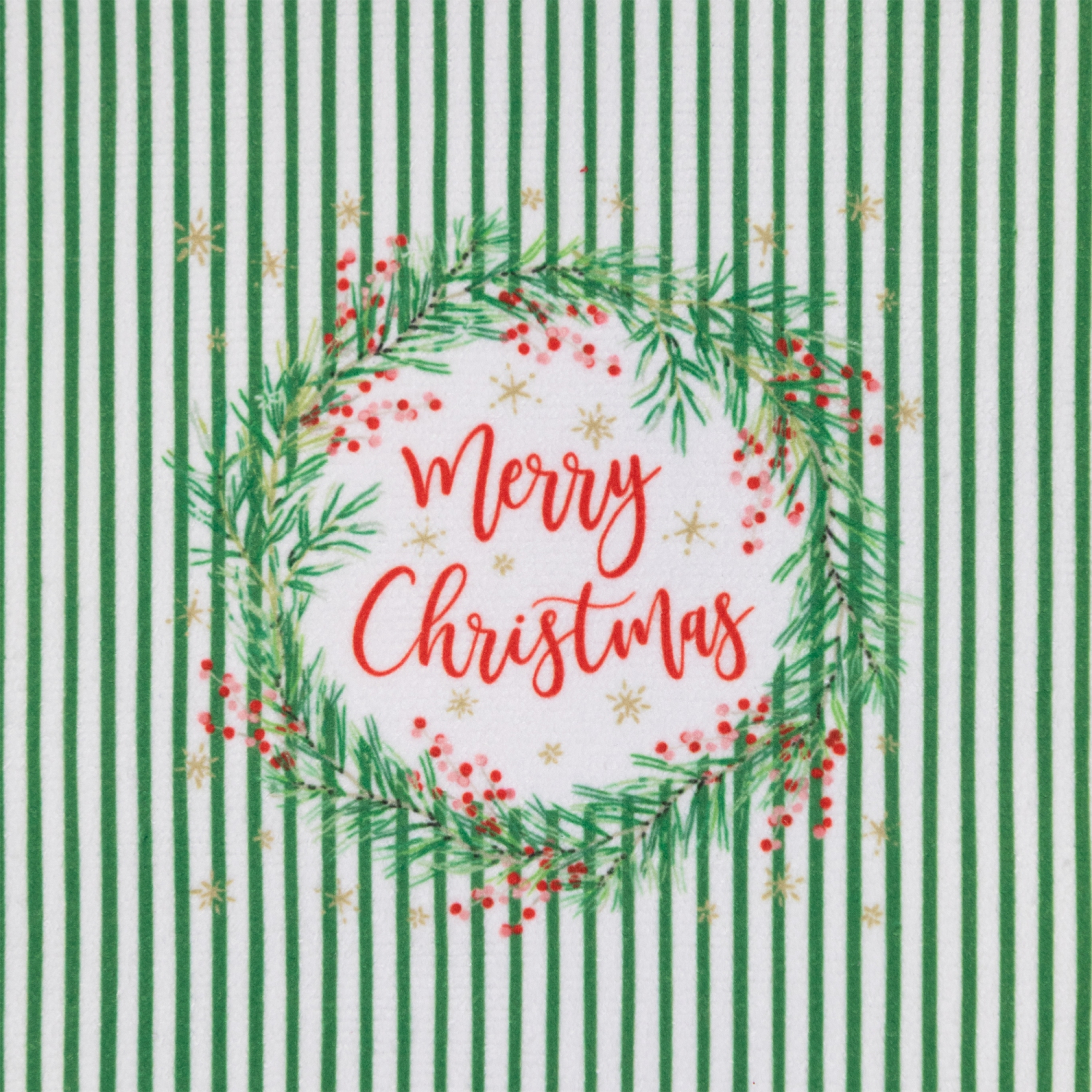 Ensemble de 2 serviettes de cuisine unies et rayées Merry Christmas - 26&nbsp;po