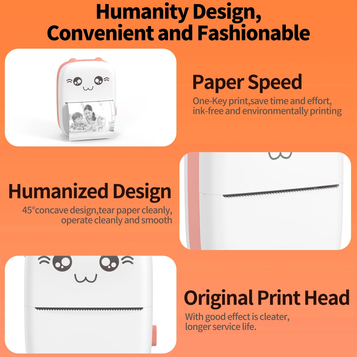 Inkless Sticker Mini Pocket Thermal Printer 13 Rolls Thermal Paper,Suit for iOS Android APP